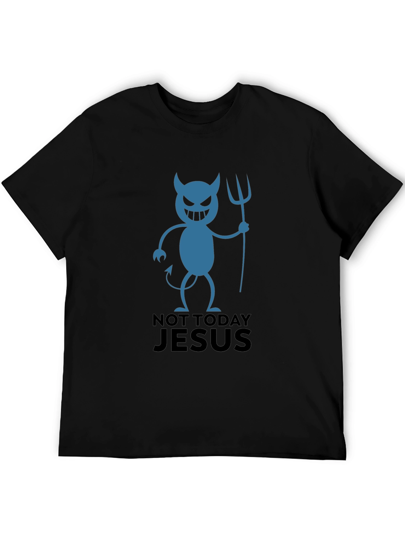 Black Not Today Jesus Devil Graphic T-Shirt view 5
