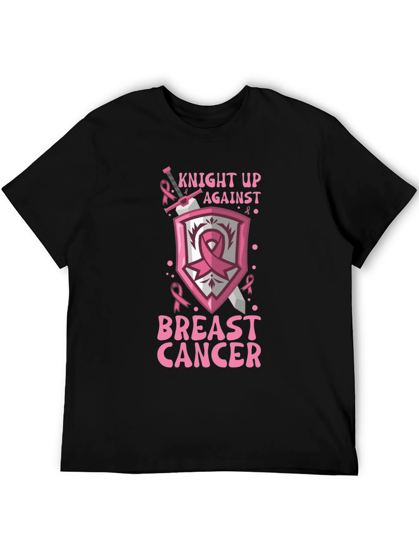 Black Knight Up Against Breast Cancer Awareness T-Shirt view 5