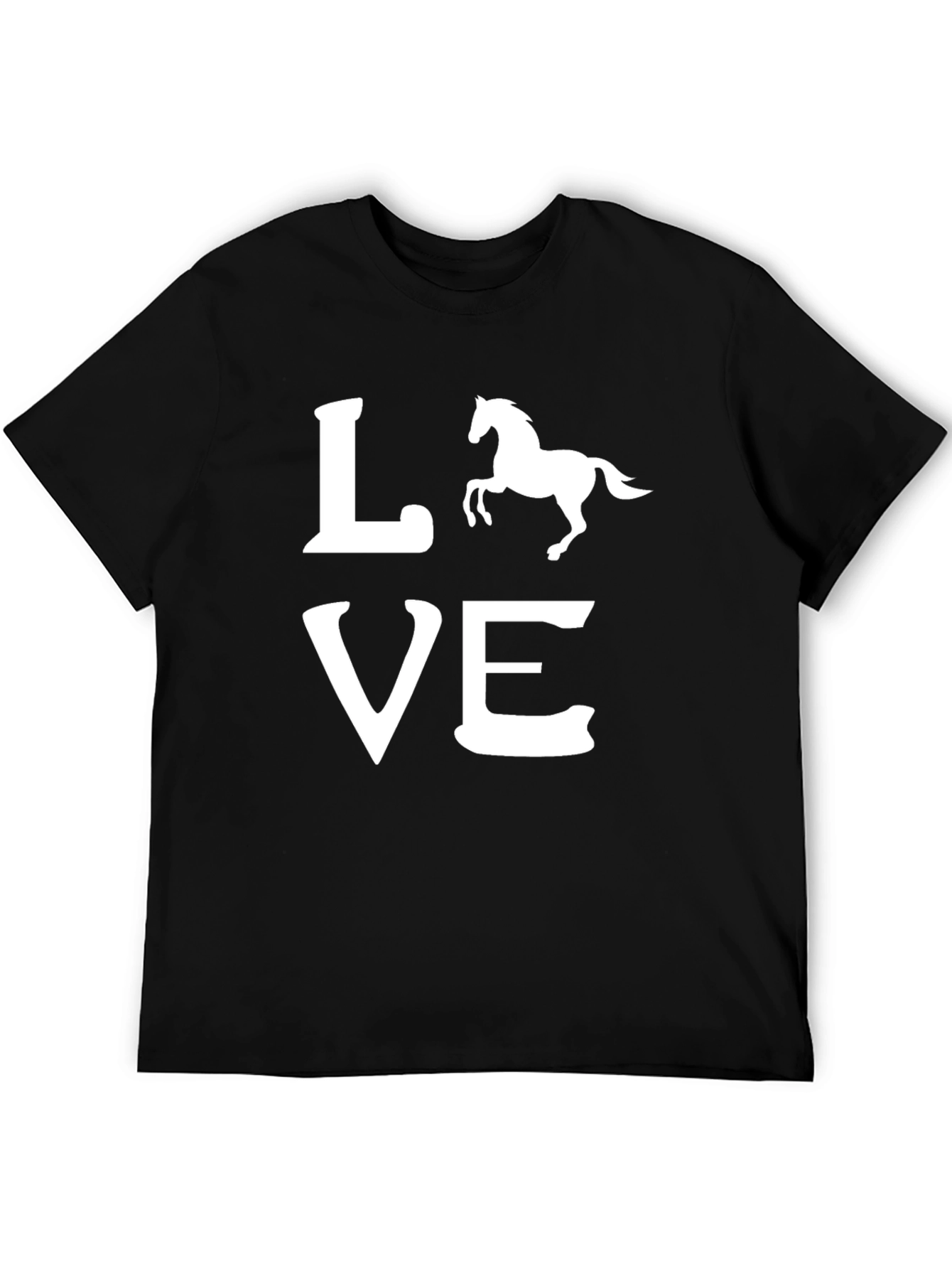 Black Love Horse Tee - Stylish Graphic T-Shirt view 5