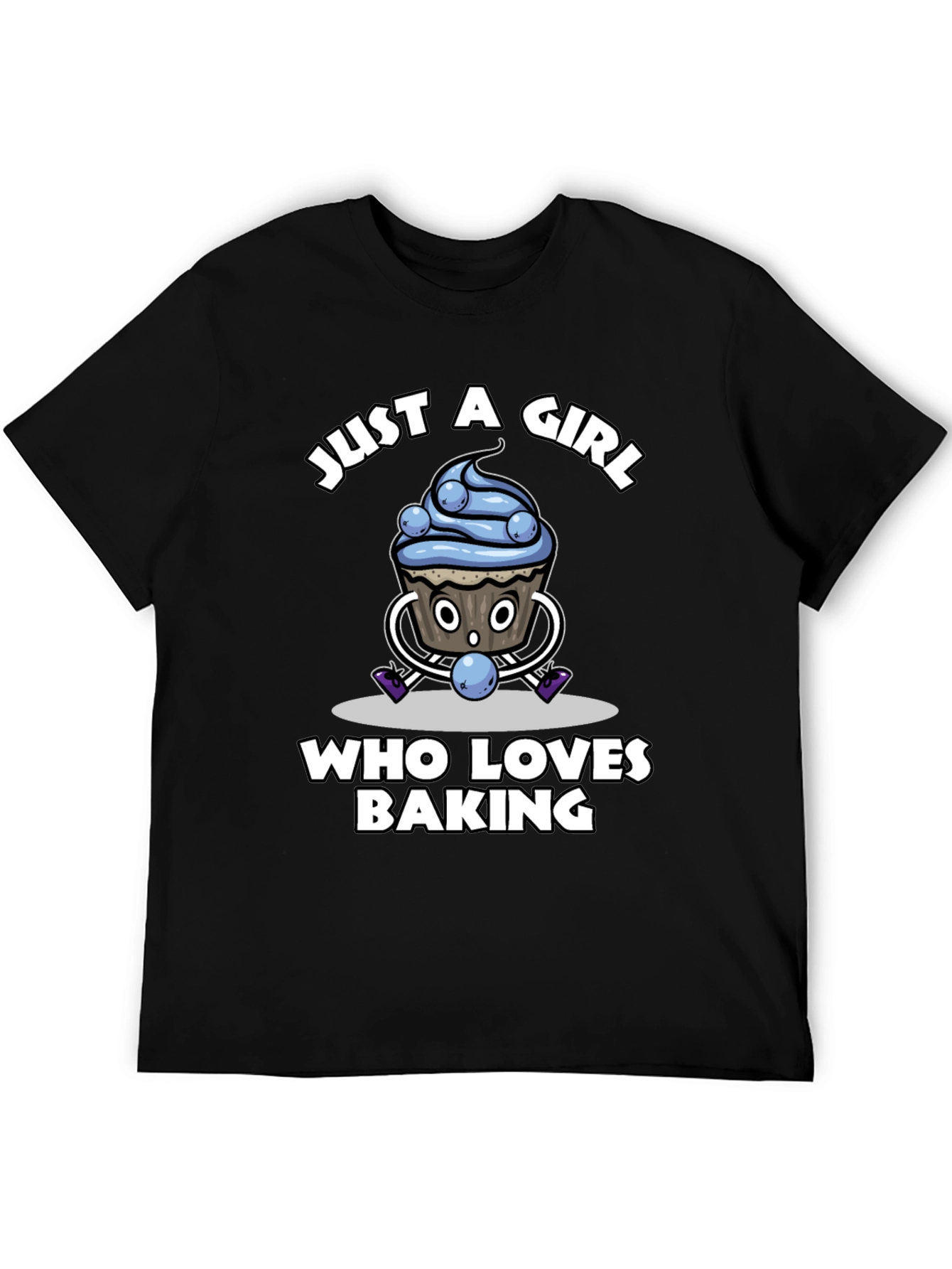 Black Just A Girl Who Loves Baking T-Shirt view 5