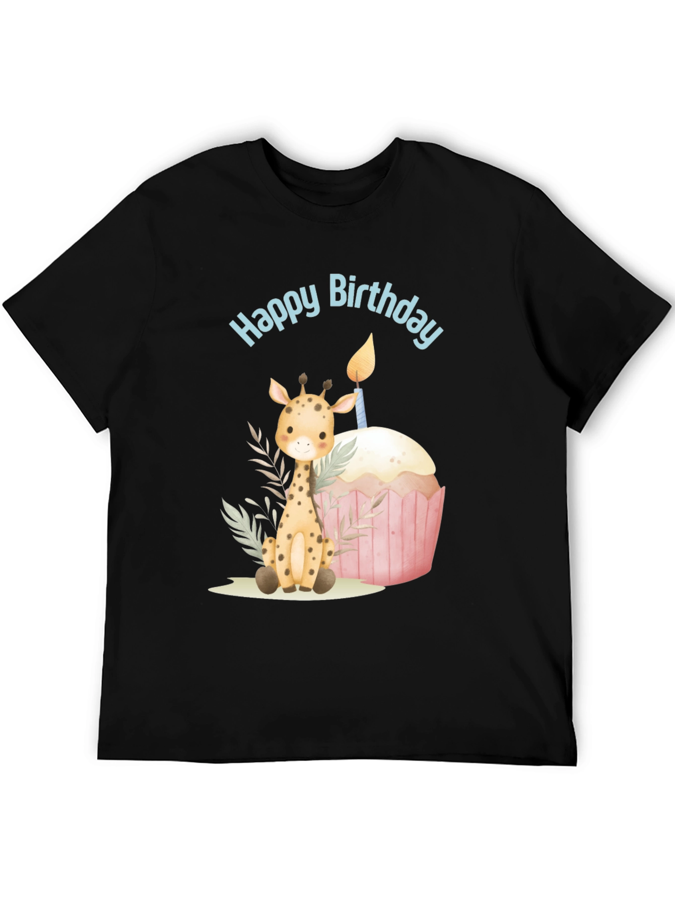 Black Giraffe Birthday Tee view 5
