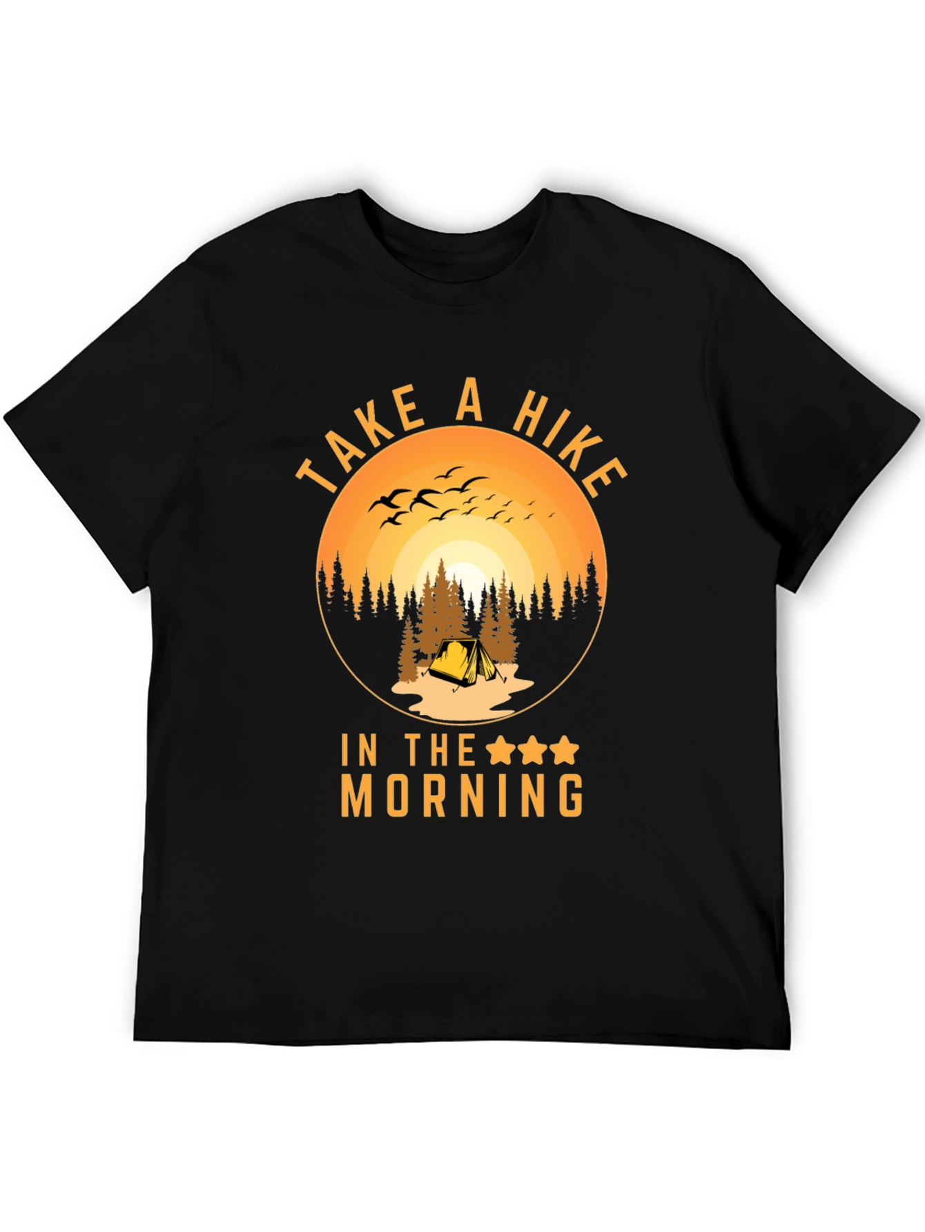Black Take A Hike In The Morning T-Shirt view 5