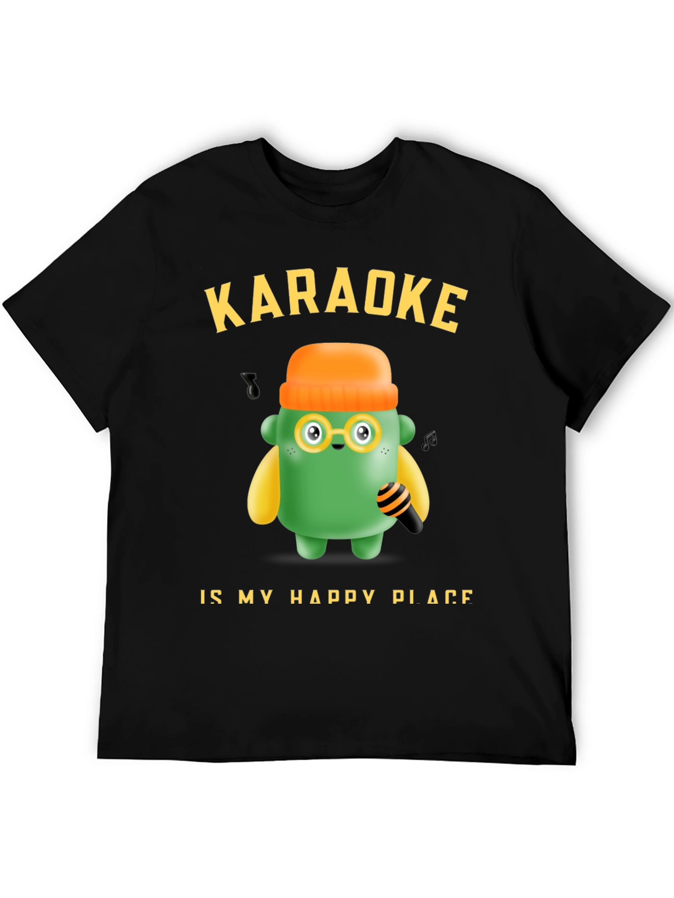 Black Karaoke My Happy Place T-Shirt Fun Graphic Tee view 5