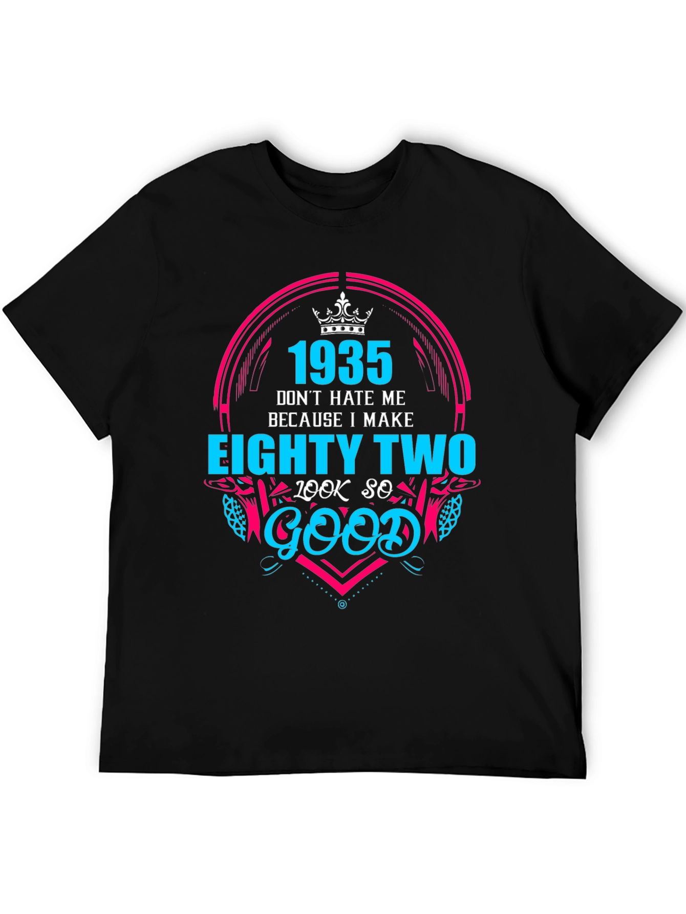 Black 1935 Birthday T-Shirt - Eighty Two Look So Good Tee view 5