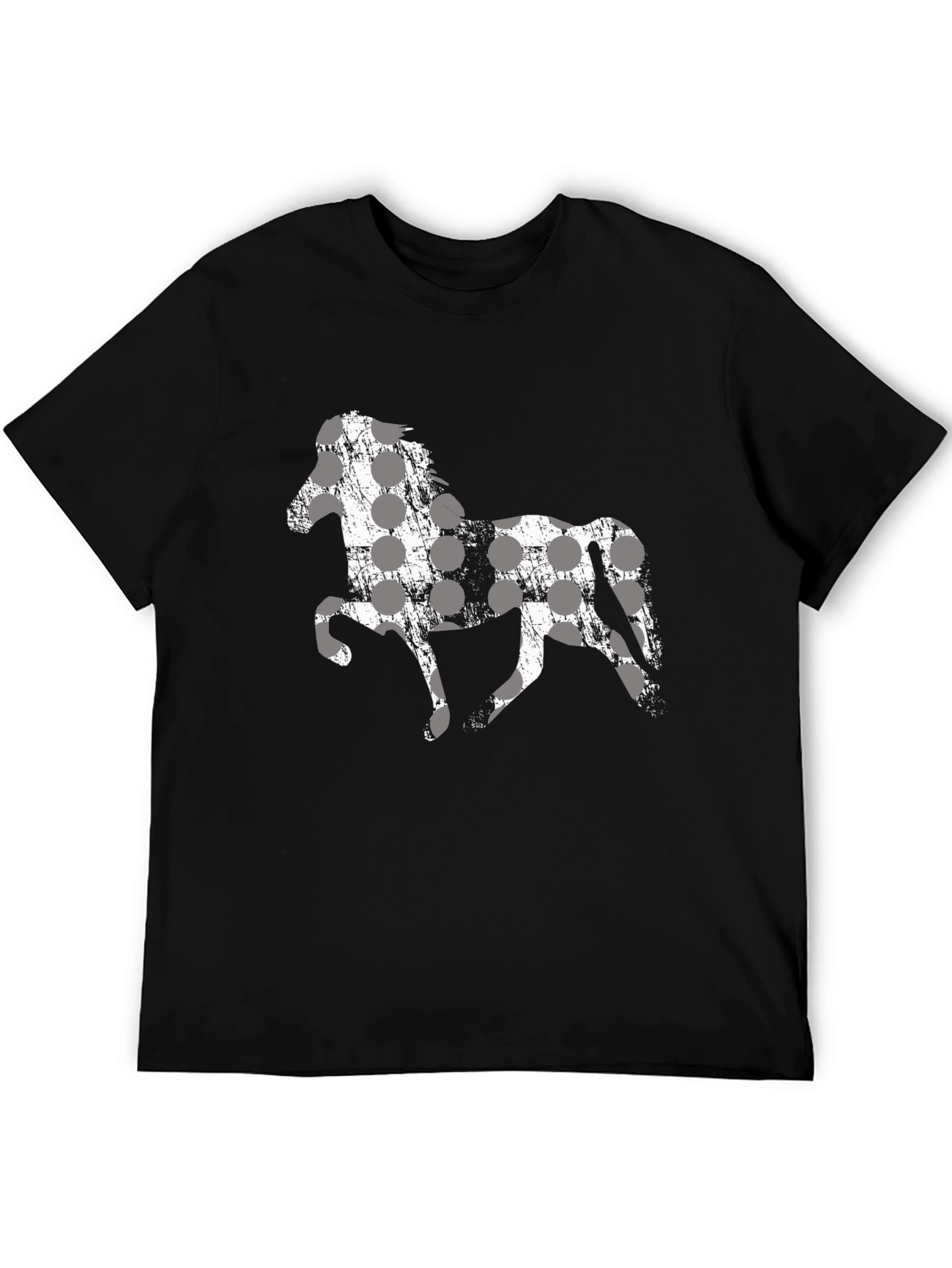 Black Horse Silhouette Men's Black T-Shirt view 5
