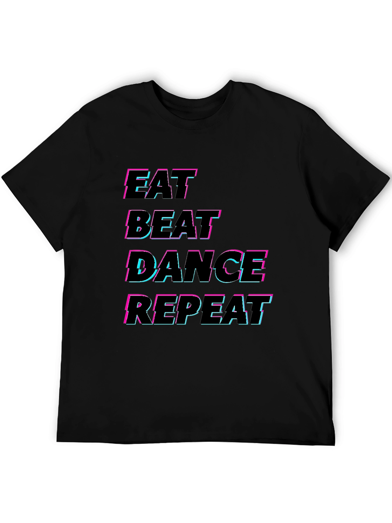 Black Eat Beat Dance Repeat Black T-Shirt view 5