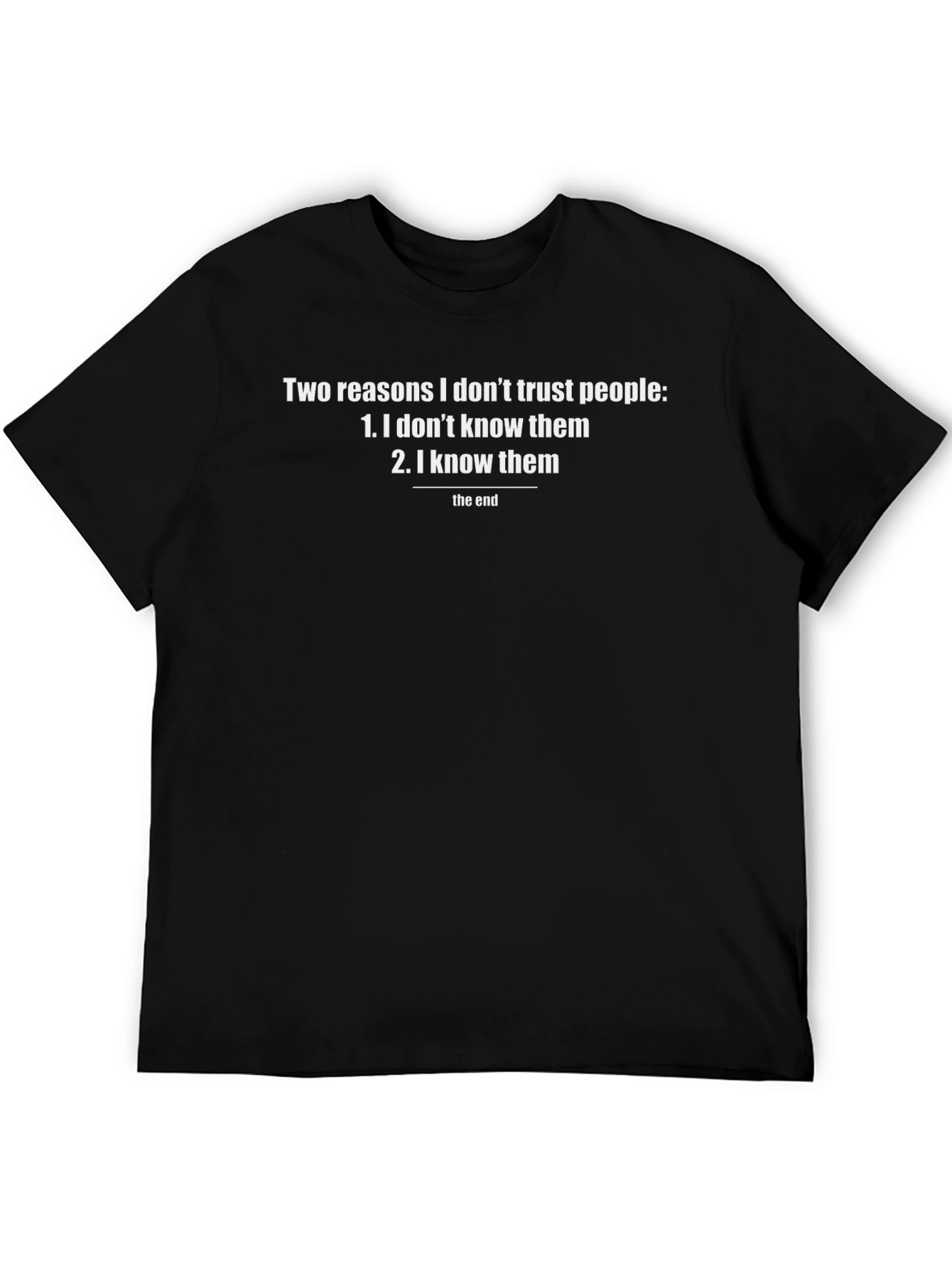 Black Funny Distrustful Humor Graphic Tee view 5