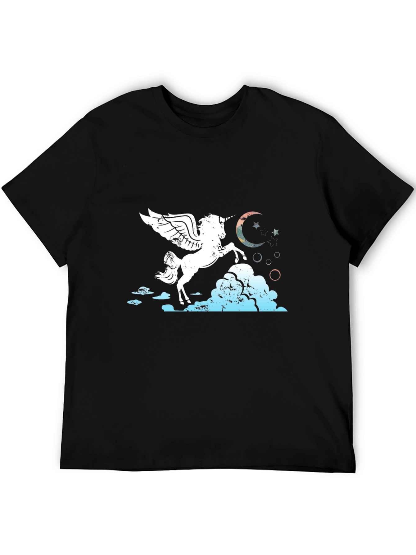 Black Unicorn Pegasus Graphic Tee - Black view 5