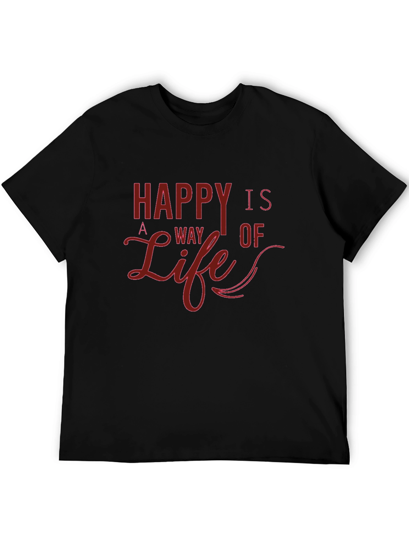 Black Happy is a Way of Life Graphic T-Shirt view 5