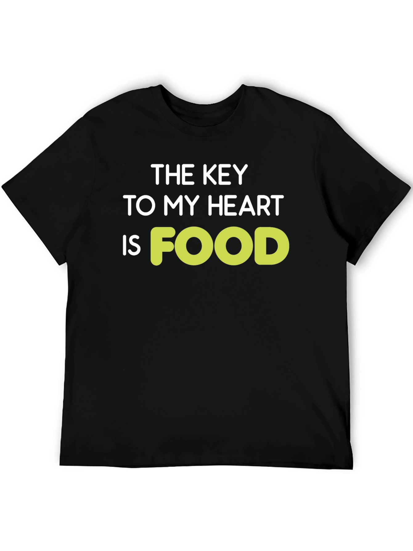 Black The Key to My Heart is Food T-Shirt view 5