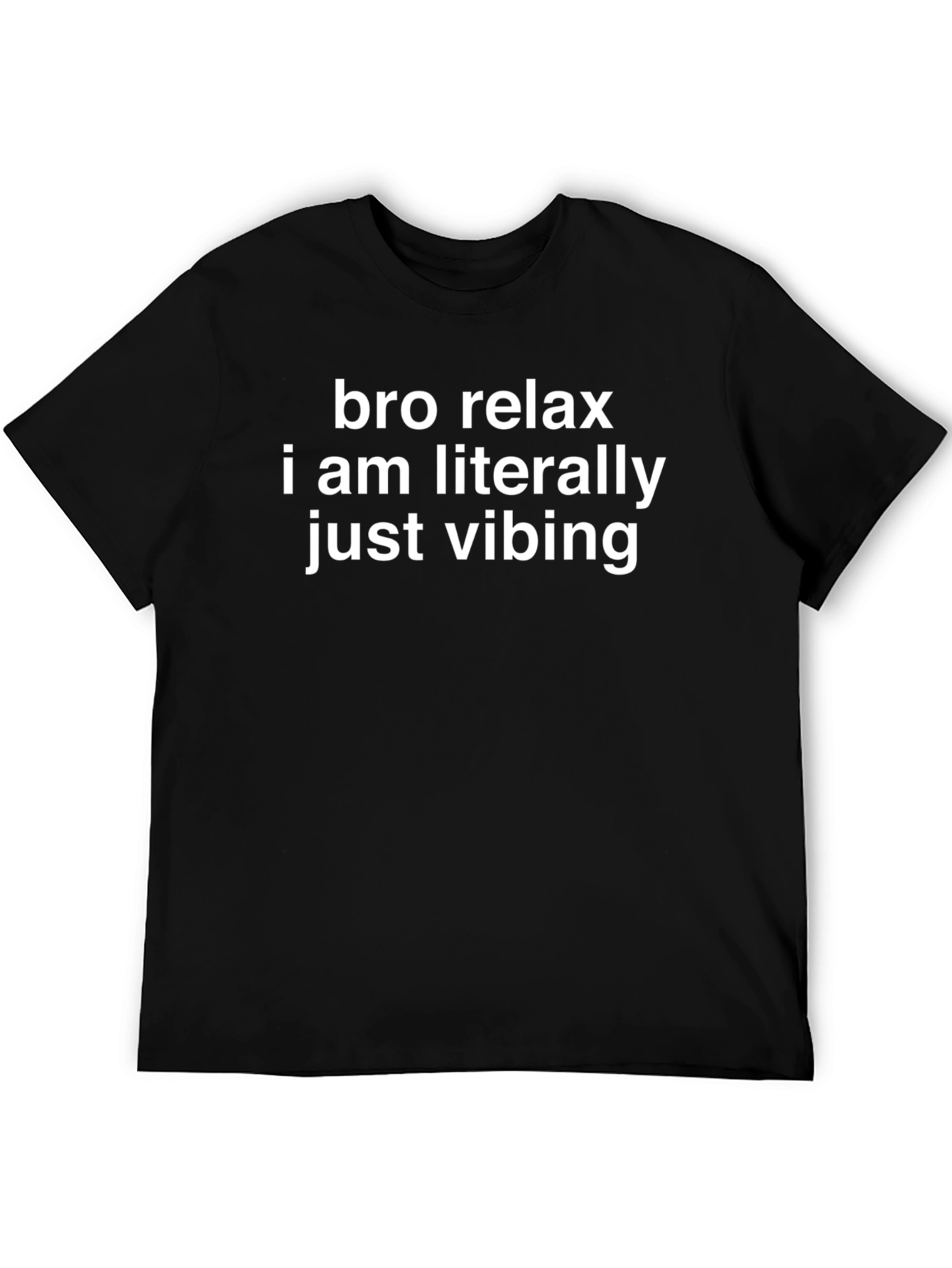 Black Bro Relax Vibe Tee - Funny Casual T-Shirt view 5