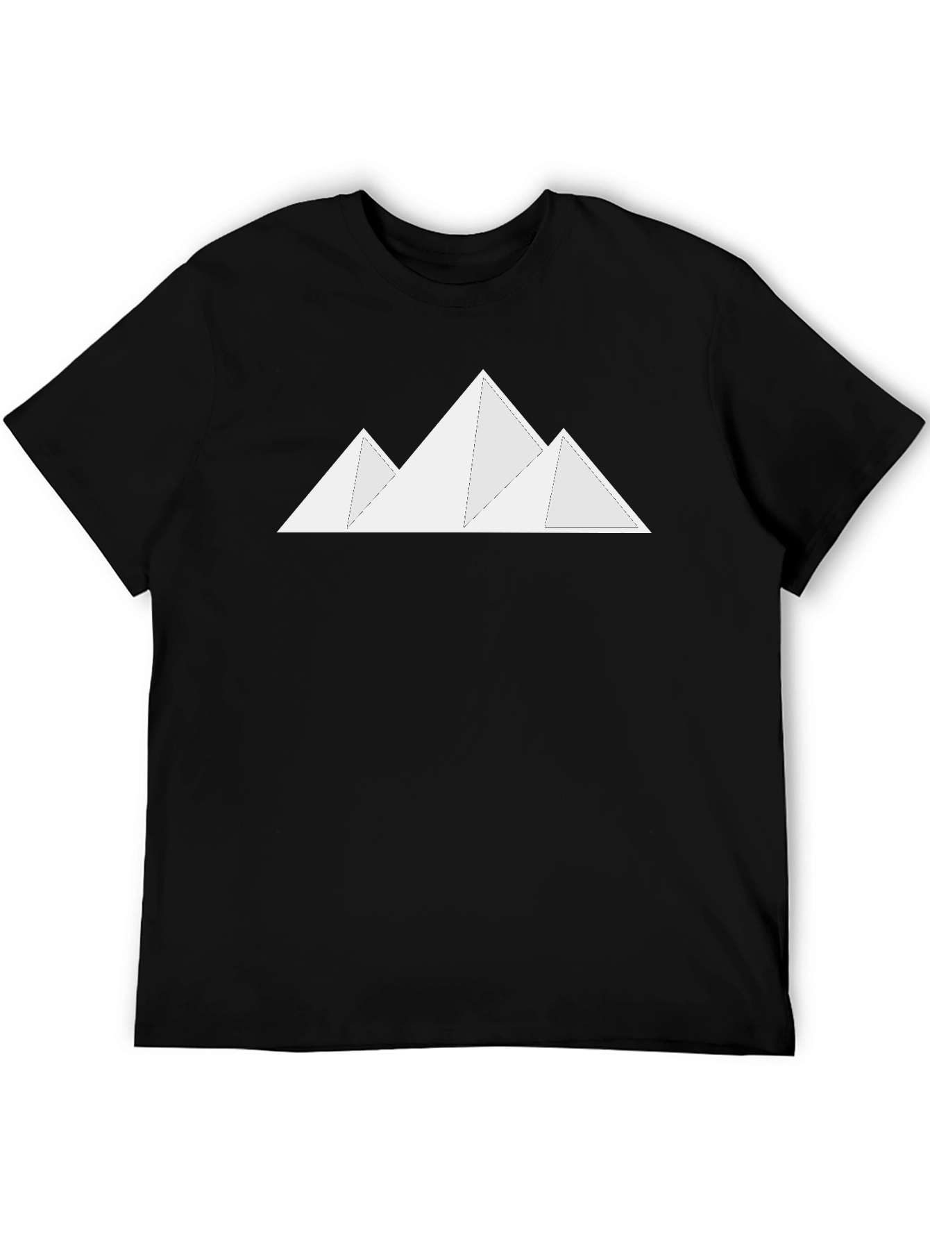 Black Minimalist Mountain Graphic Black T-Shirt view 5