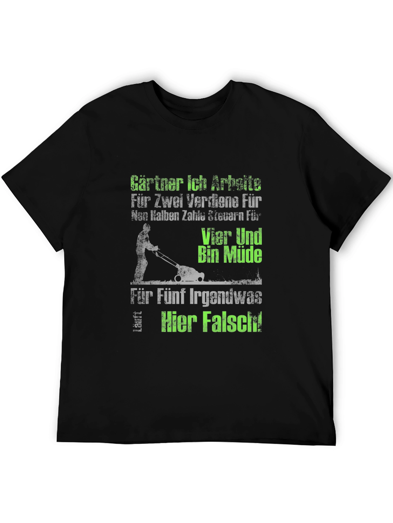 Black Gardener Humor T-Shirt - "I work for two..." view 5