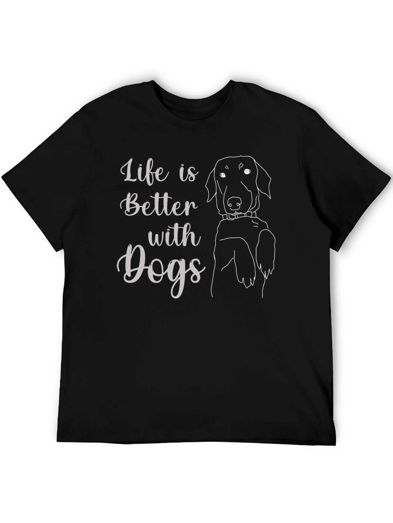 Black Life is Better with Dogs Black T-Shirt view 5