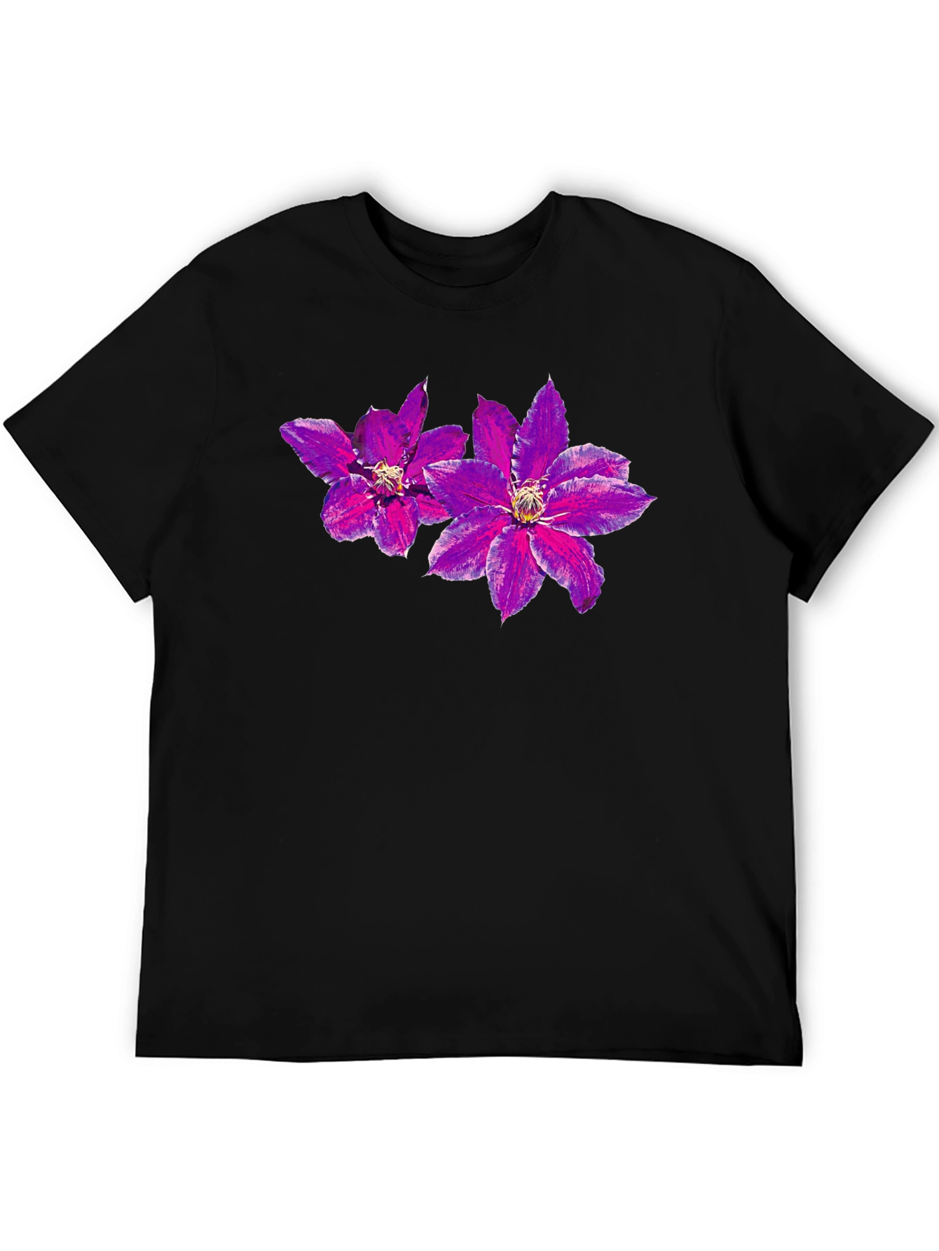 Black Floral Print Black T-Shirt view 5