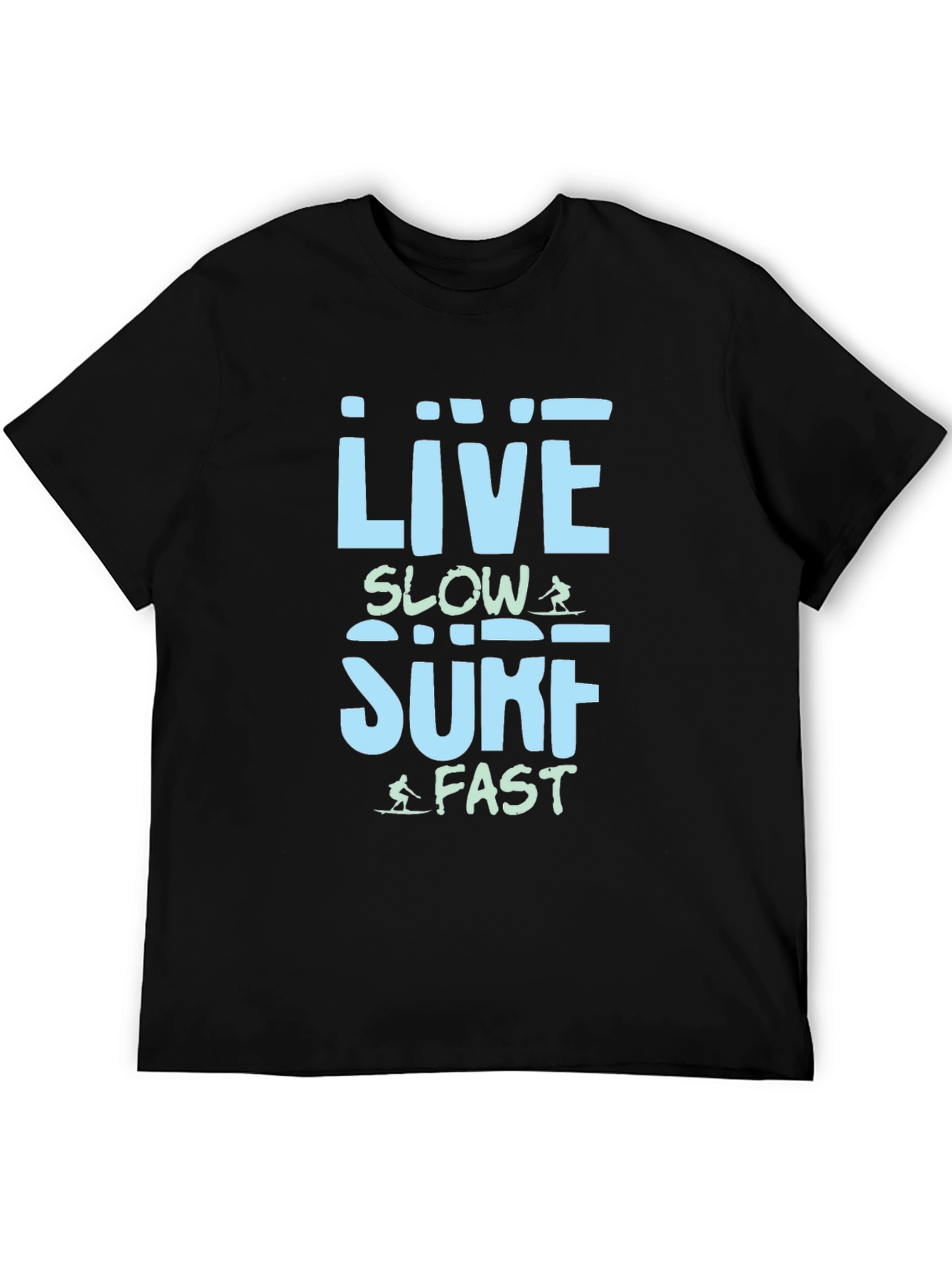 Live Slow Surf Fast T-Shirt - Black Cotton Tee - 5