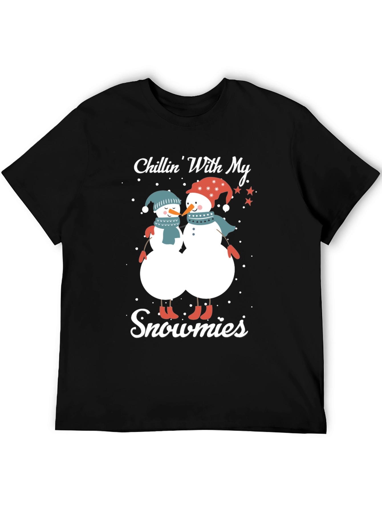 Black Chillin' With My Snowmies T-Shirt view 5