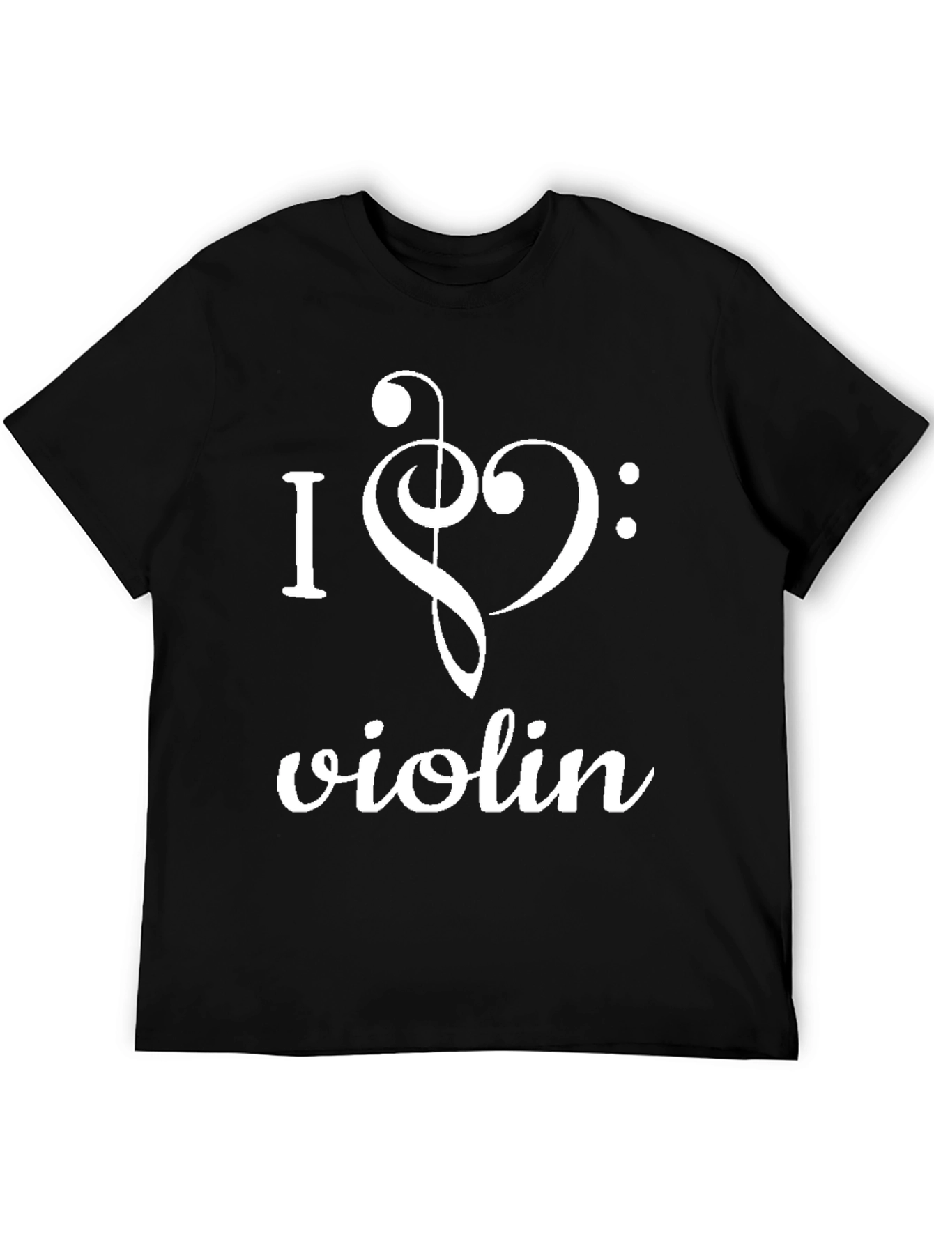 Black I Heart Violin Black Graphic Tee view 5