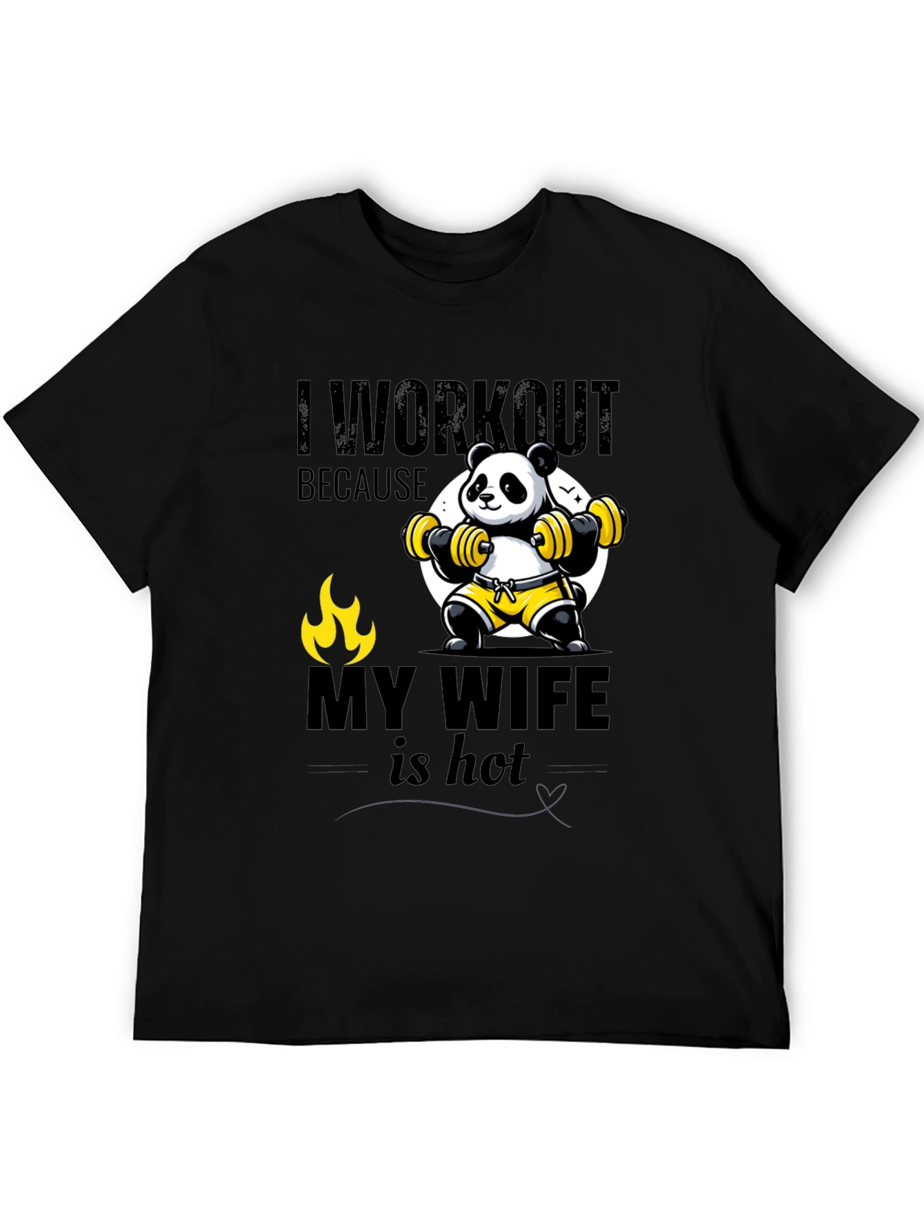 Funny Panda Workout T-Shirt - My Wife is Hot - 5