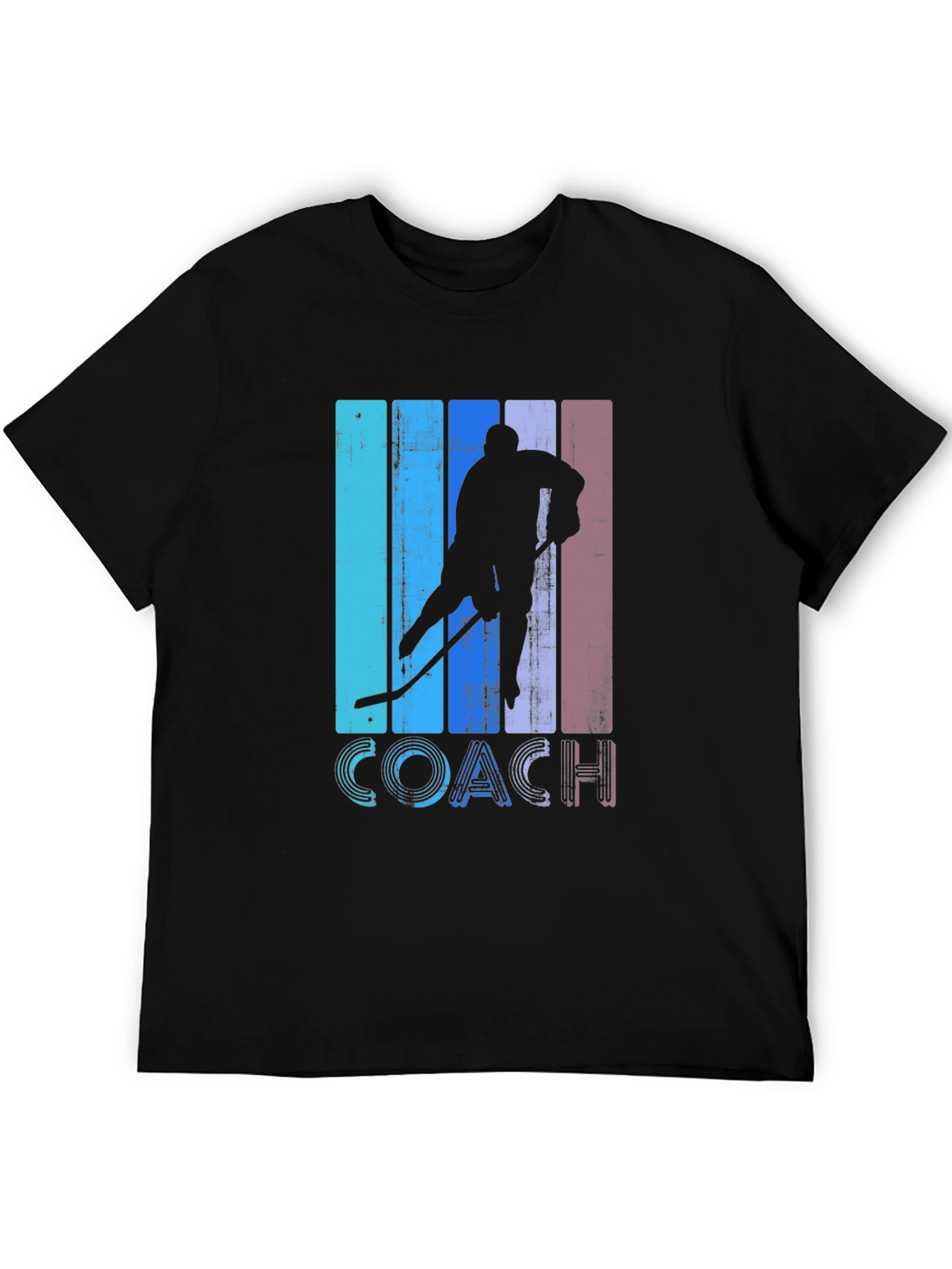 Black Hockey Coach Retro T-Shirt view 5