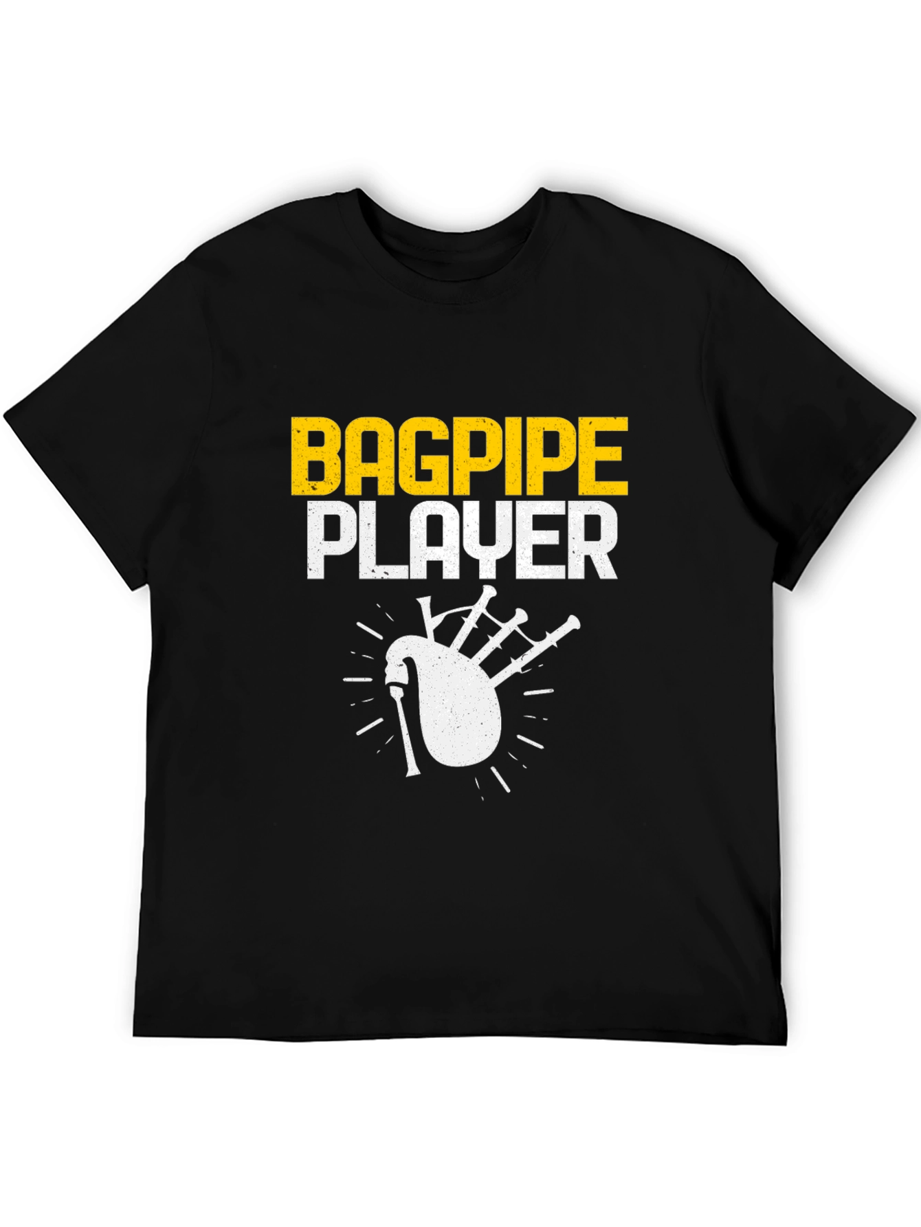 Black Bagpipe Player Graphic T-Shirt - Musician Tee view 5