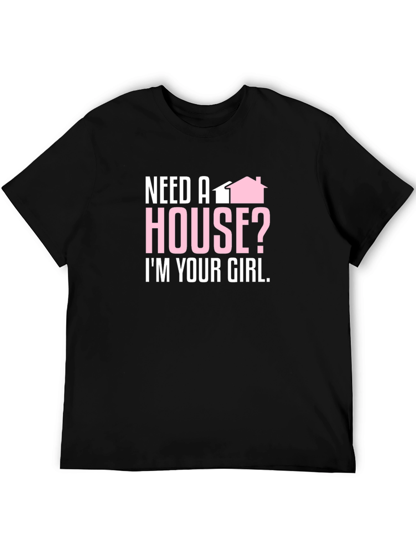 Black Need a House? Black Graphic Tee view 5