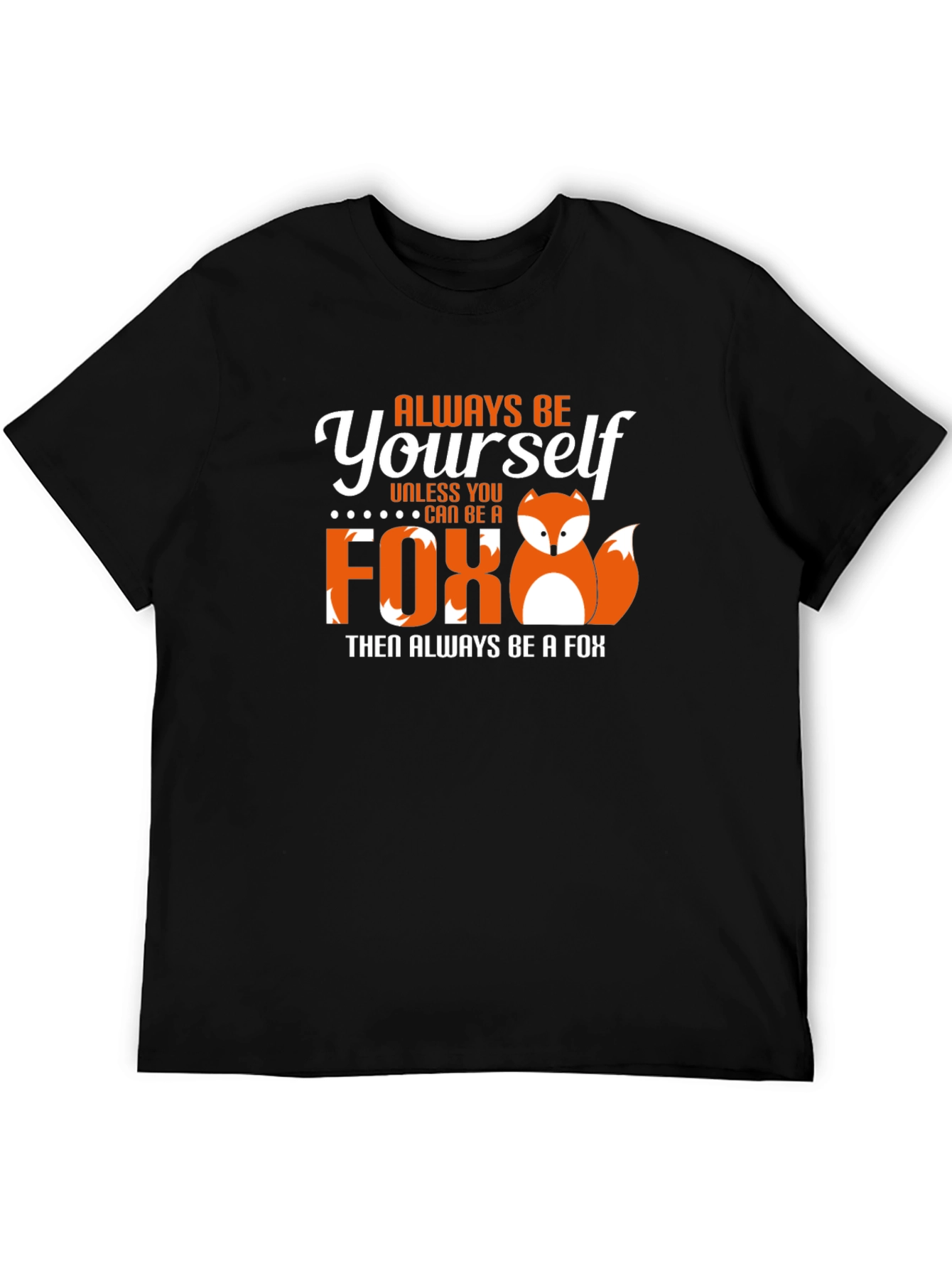 Black Always Be Yourself Fox Graphic T-Shirt view 5