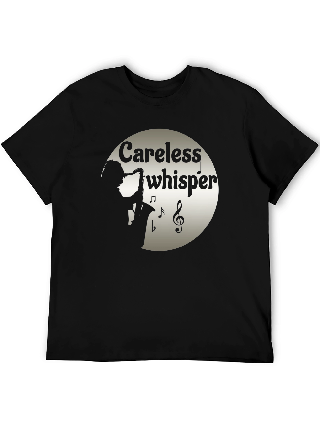 Black Careless Whisper Saxophone T-Shirt view 5