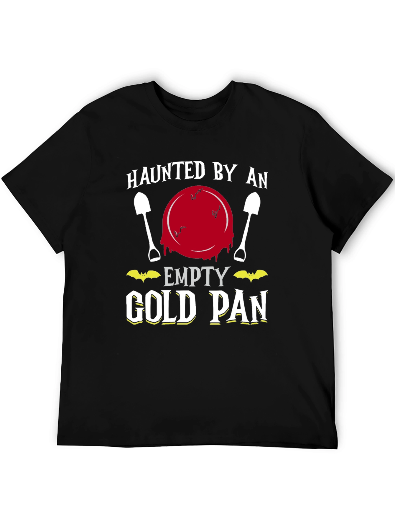 Black Haunted Empty Gold Pan Funny T-Shirt view 5