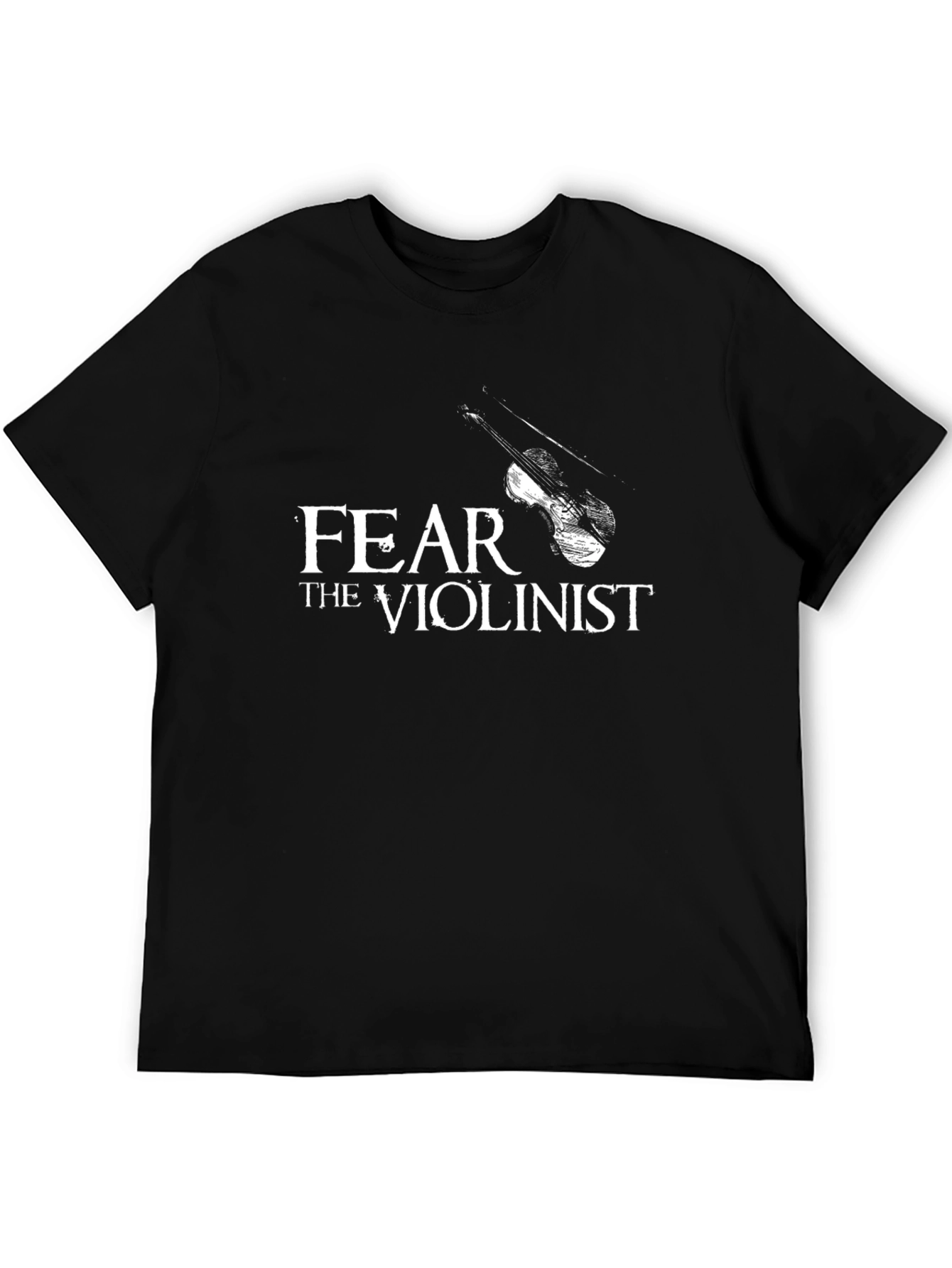 Black Fear the Violinist Black Graphic T-Shirt view 5