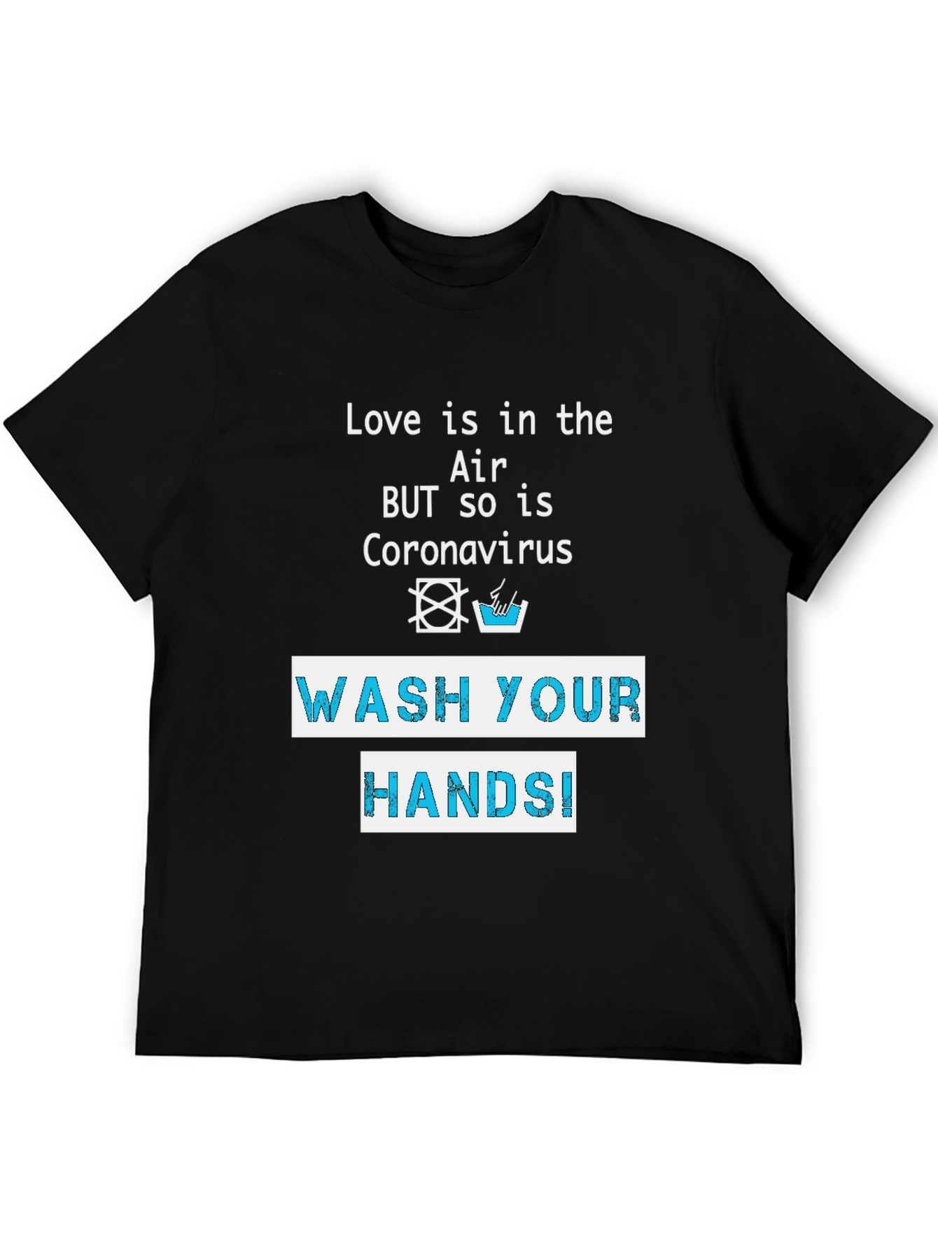 Black Wash Your Hands T-Shirt - Coronavirus Awareness view 5