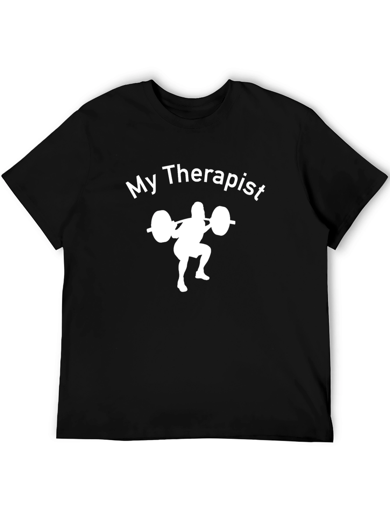 Black My Therapist Weightlifting Graphic Tee view 5