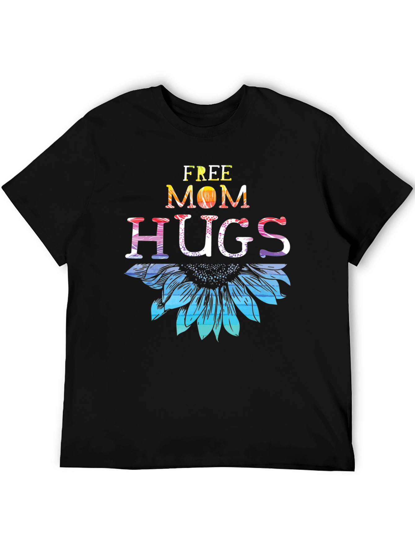 Black Free Mom Hugs Sunflower T-Shirt view 5