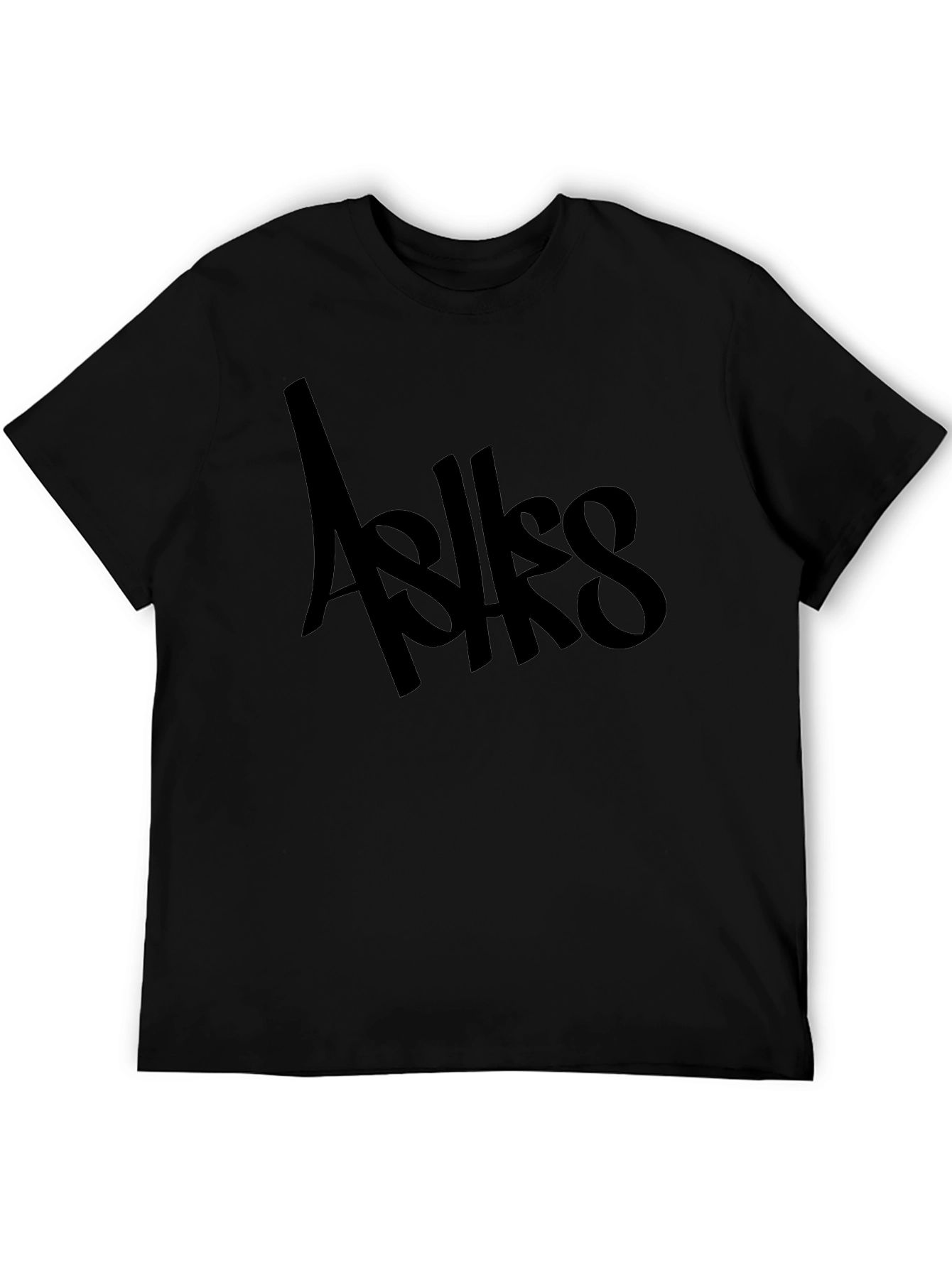 Black Aslls Graphic Tee - Black Cotton Blend T-Shirt view 5