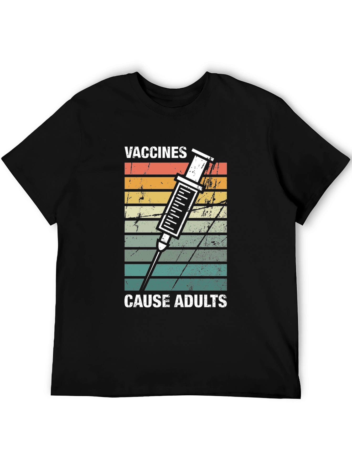 Black Vaccines Cause Adults Graphic T-Shirt view 5