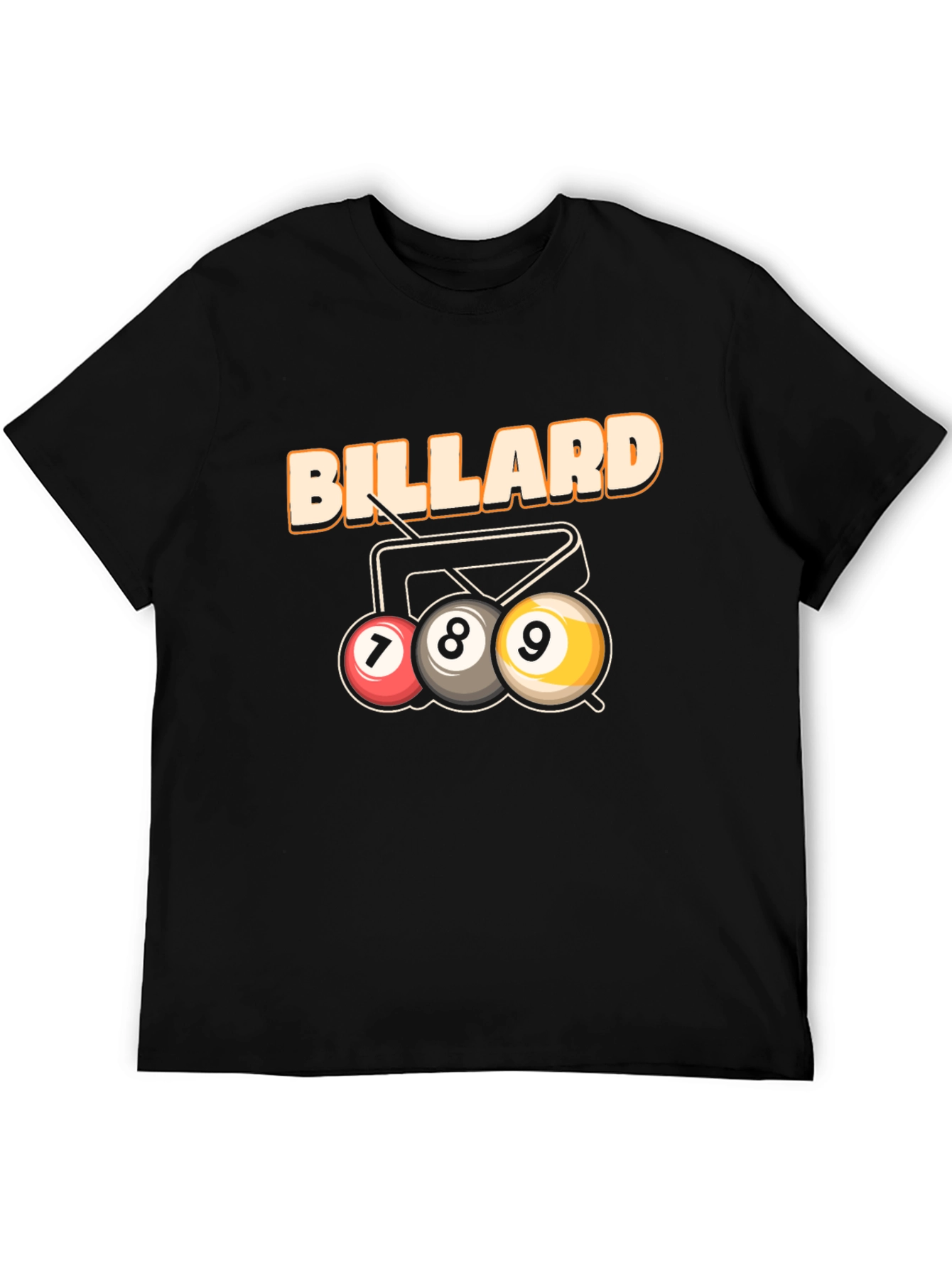 Black Billiard T-Shirt - 7, 8, 9 Ball Design view 5