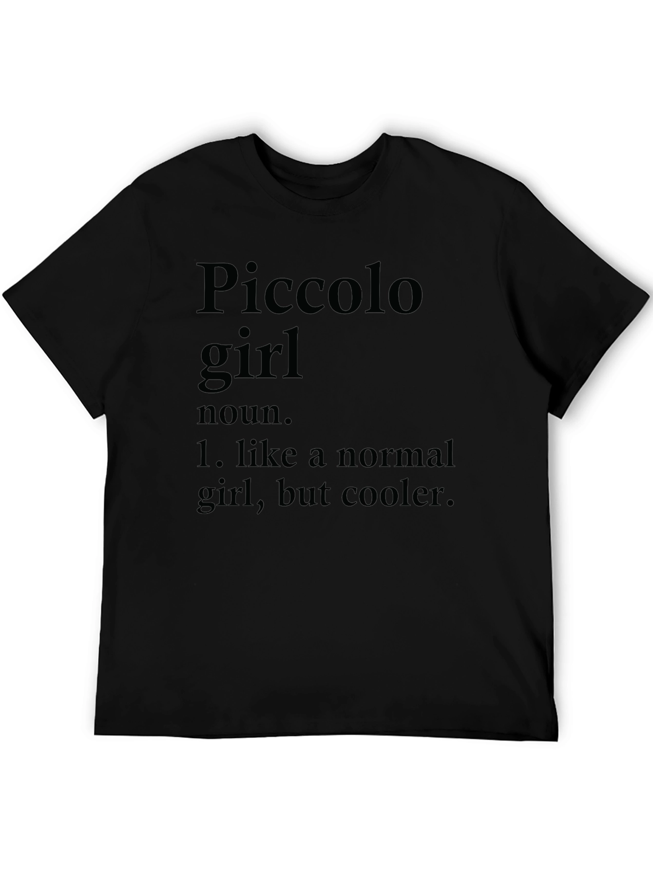 Black Cool Piccolo Girl T-Shirt - Unique Definition Tee view 5