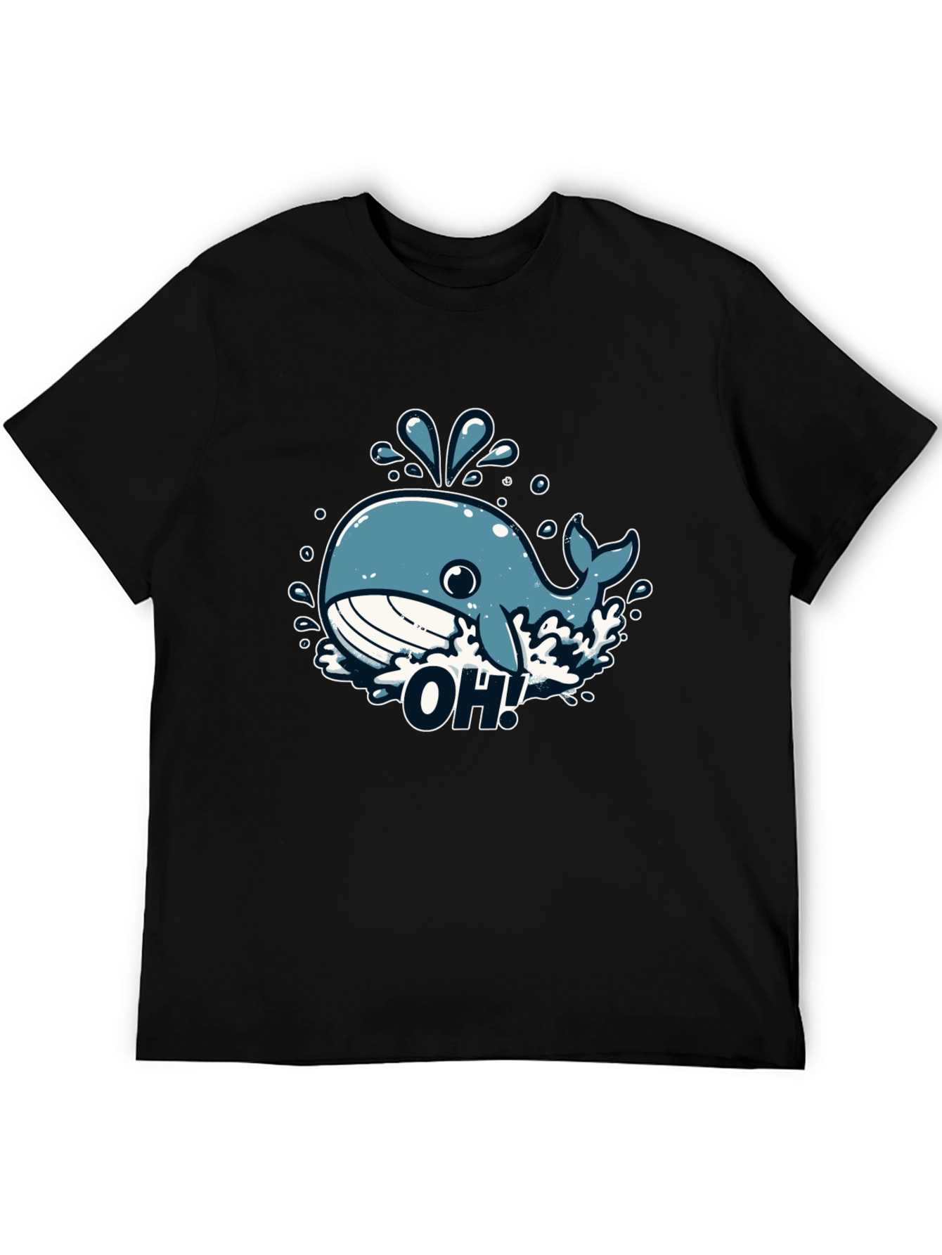 Black Whale-tastic Tee - "OH!" Graphic T-Shirt view 5