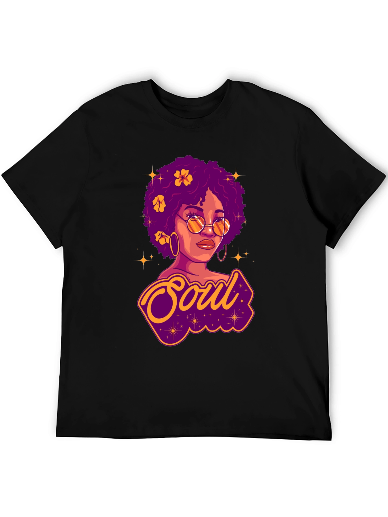 Black Soul Woman Graphic Print T-Shirt view 5