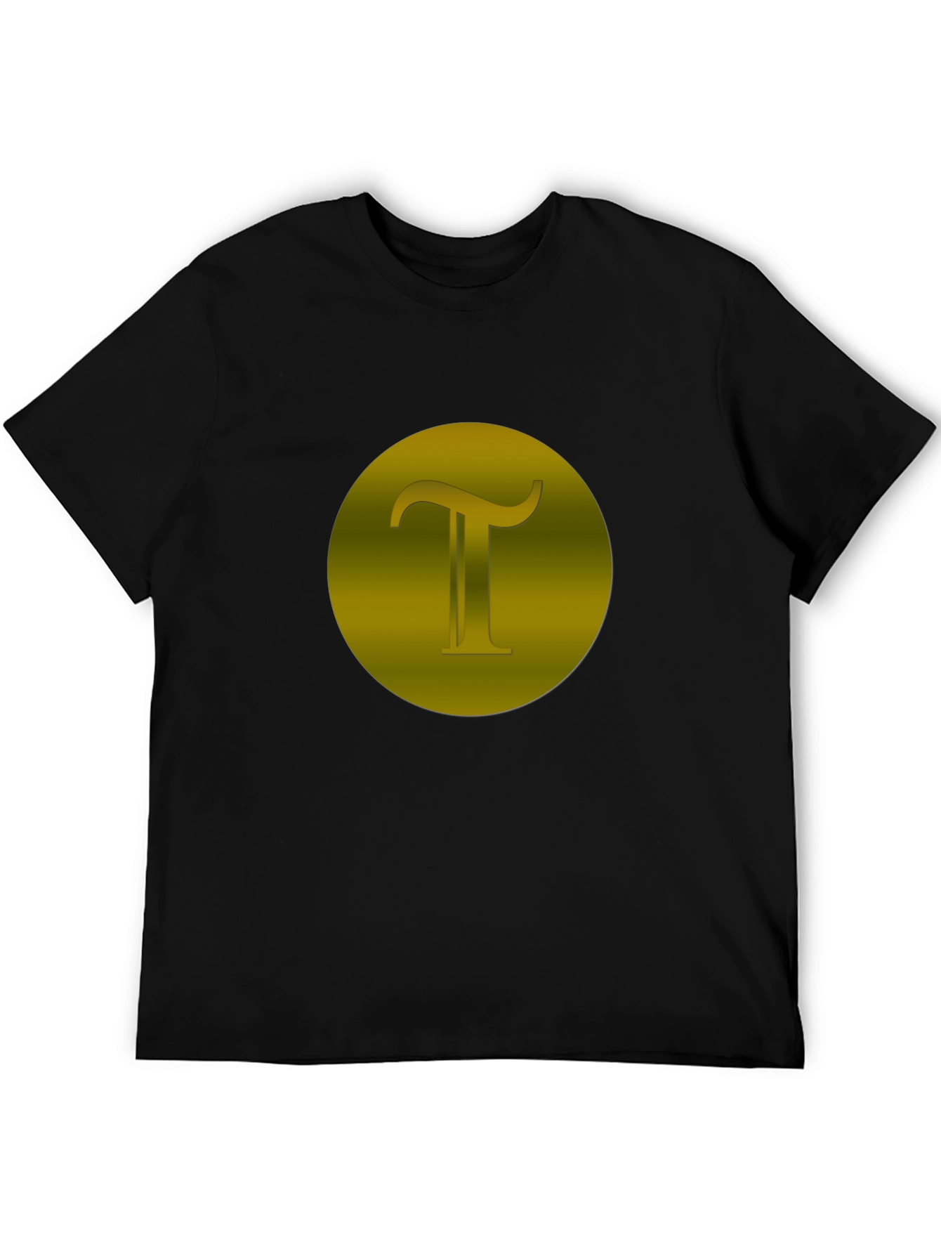 Black Modern Black T-Shirt with Gold Pi Symbol view 5
