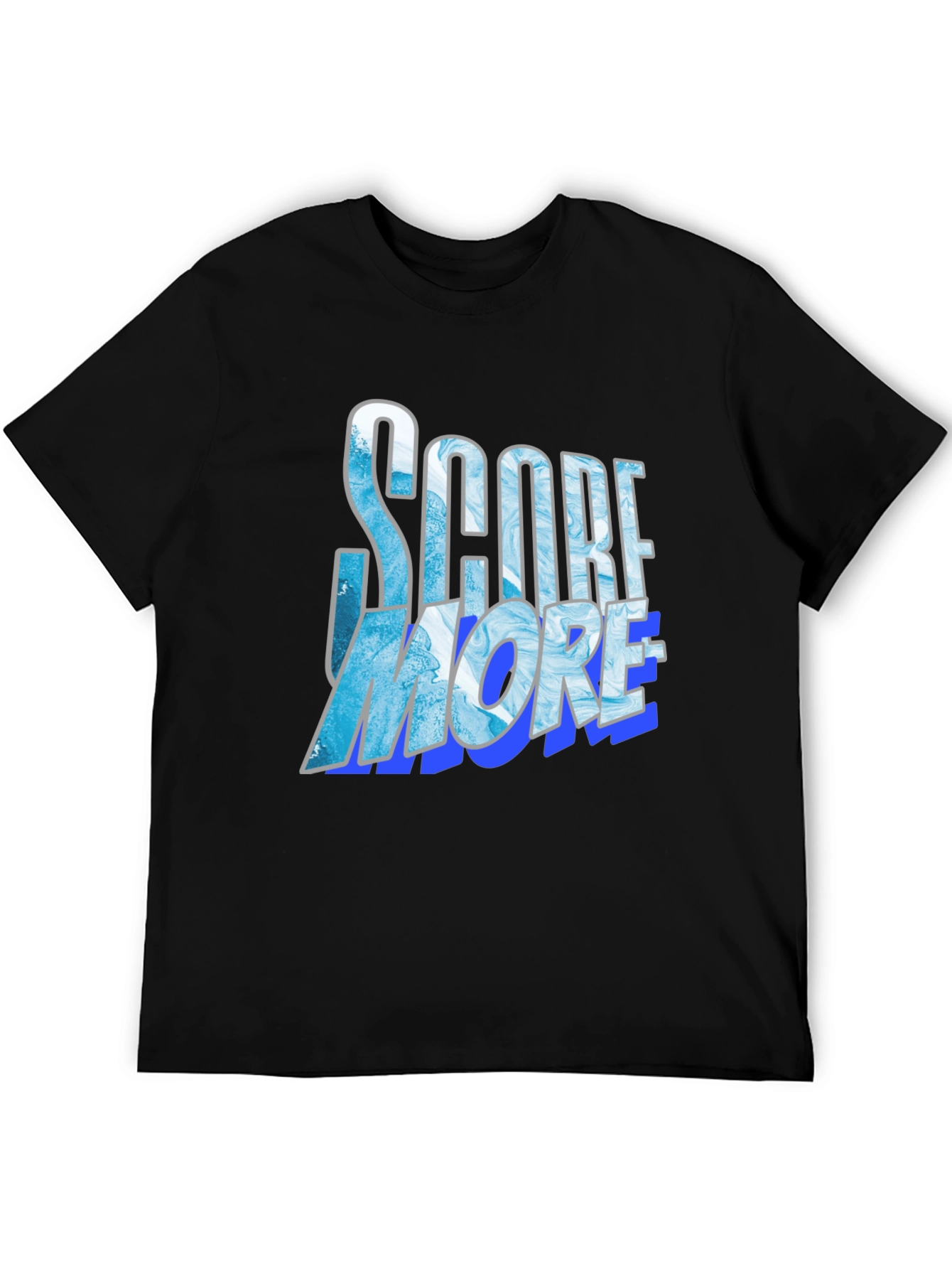 Black Score More Graphic Tee - Cool Blue Design view 5