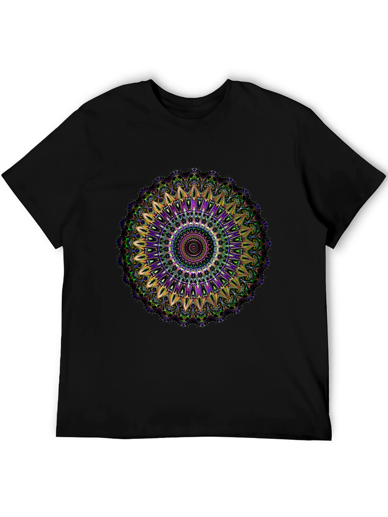 Black Mandala Graphic Tee - Black Cotton Blend view 5