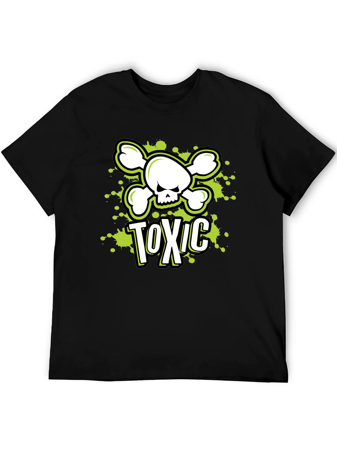 Black Toxic Skull Graphic Tee - Men's Black T-Shirt view 5