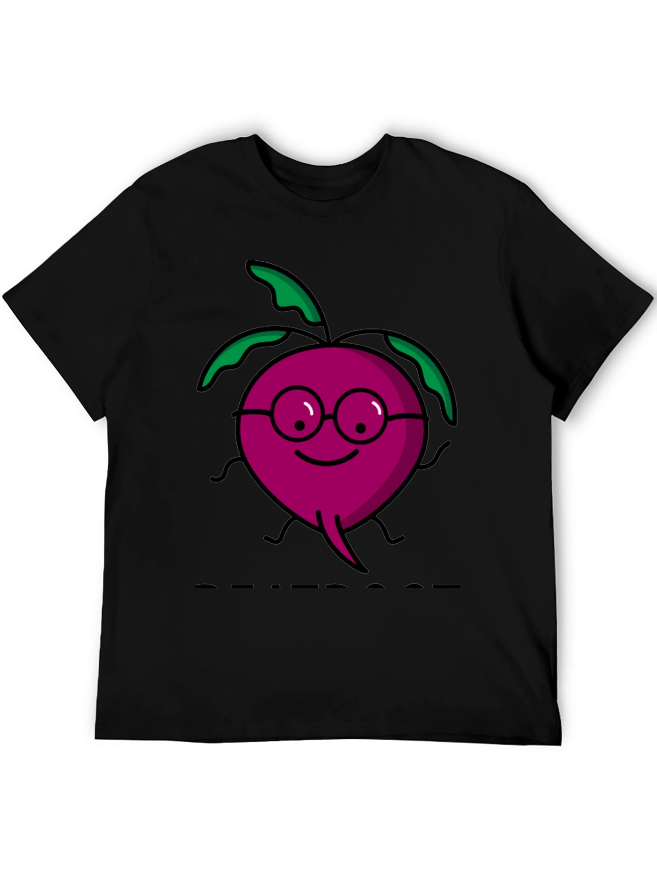 Black Beetroot Cartoon T-Shirt view 5