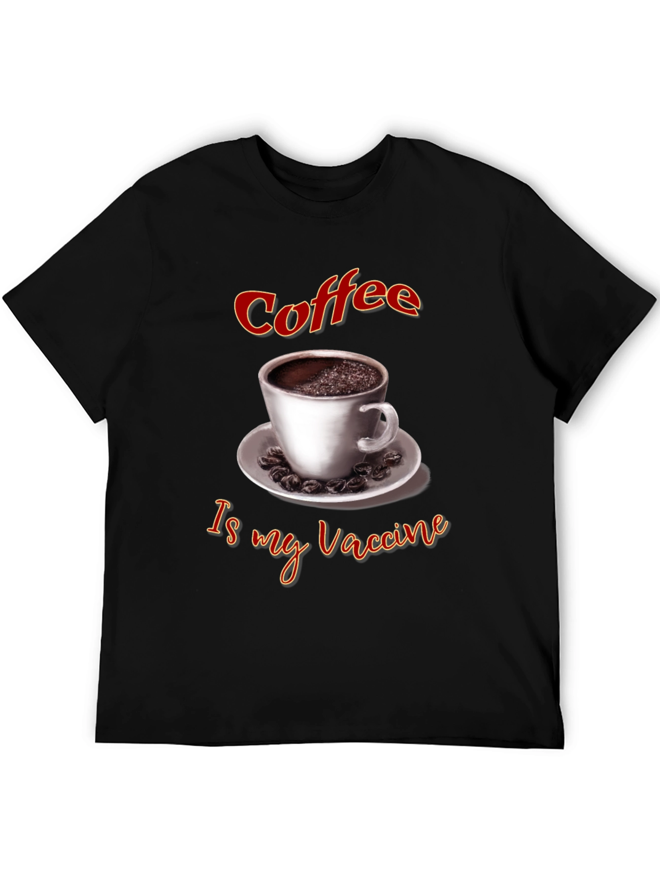 Black Coffee Is My Vaccine T-Shirt view 5