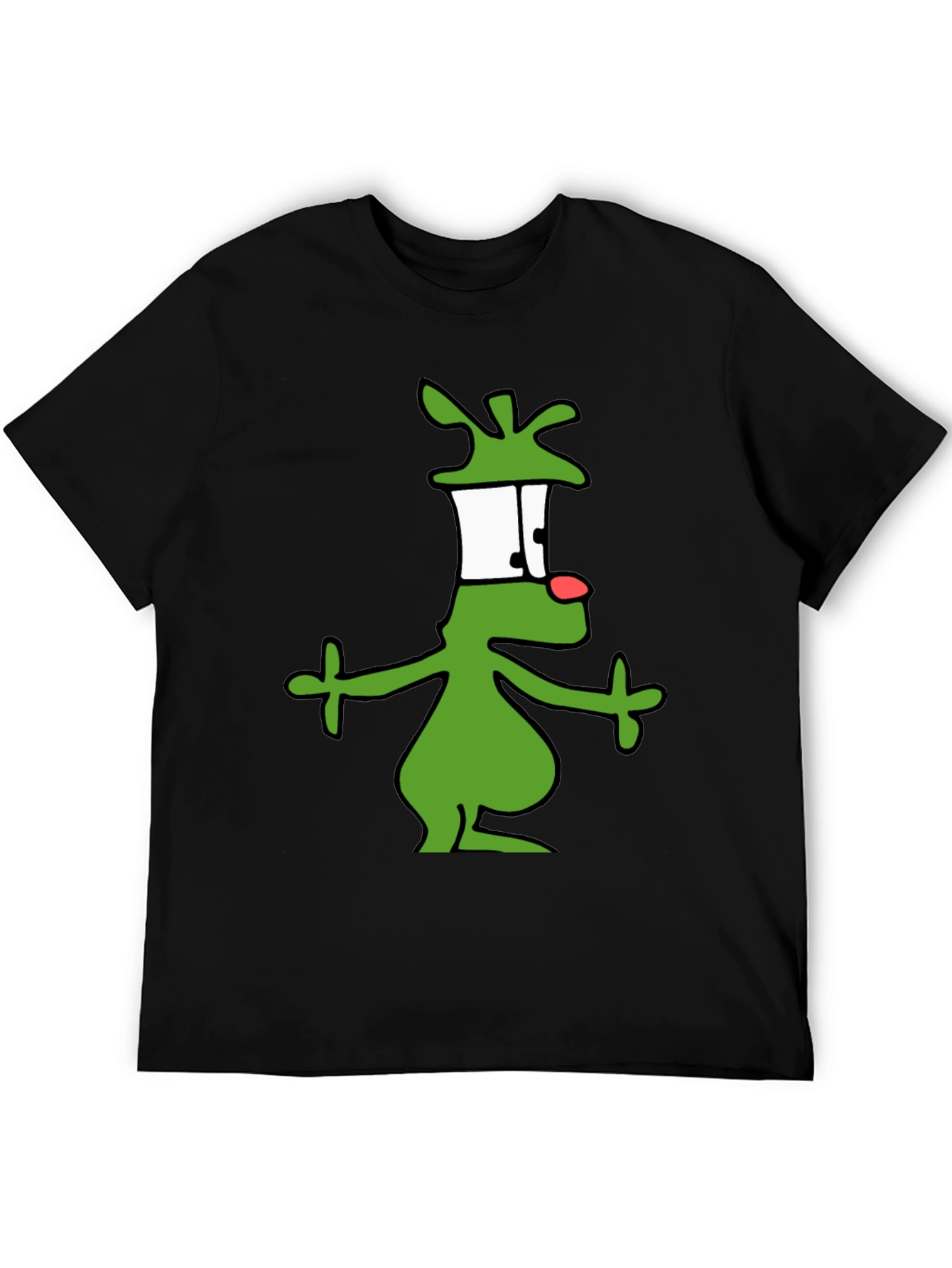 Black Cartoon Alien Graphic Black T-Shirt view 5