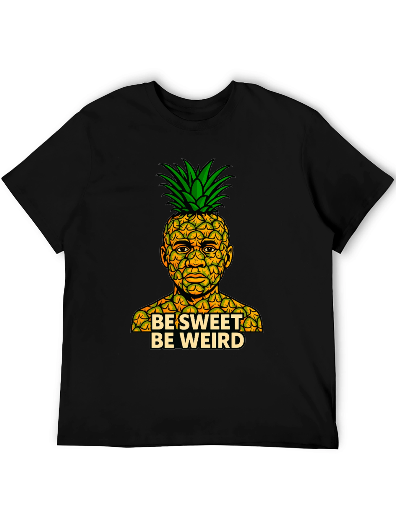 Black Be Sweet Be Weird Pineapple Graphic T-Shirt view 5