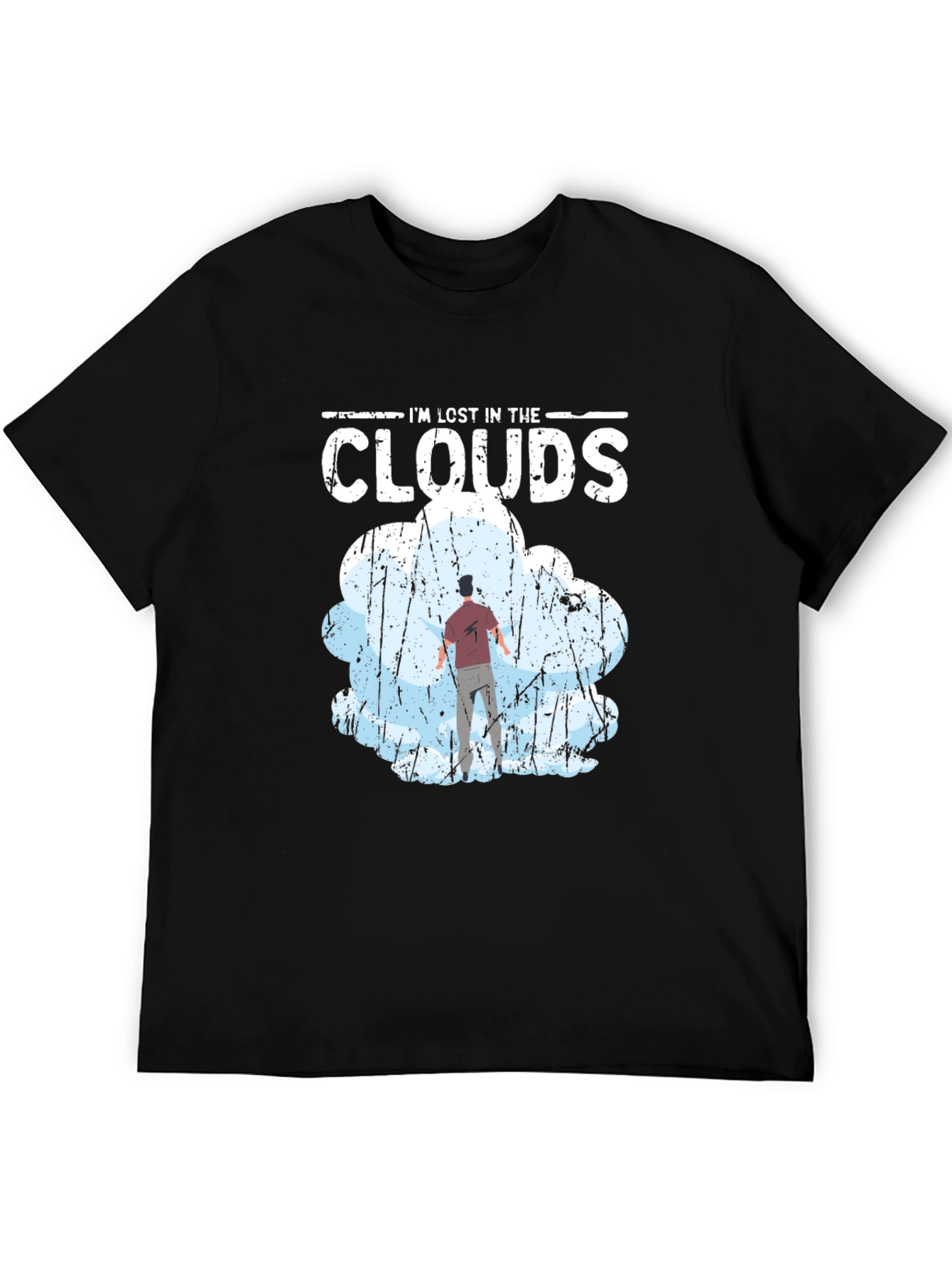 Black Lost in the Clouds Graphic T-Shirt - Unique Design view 5