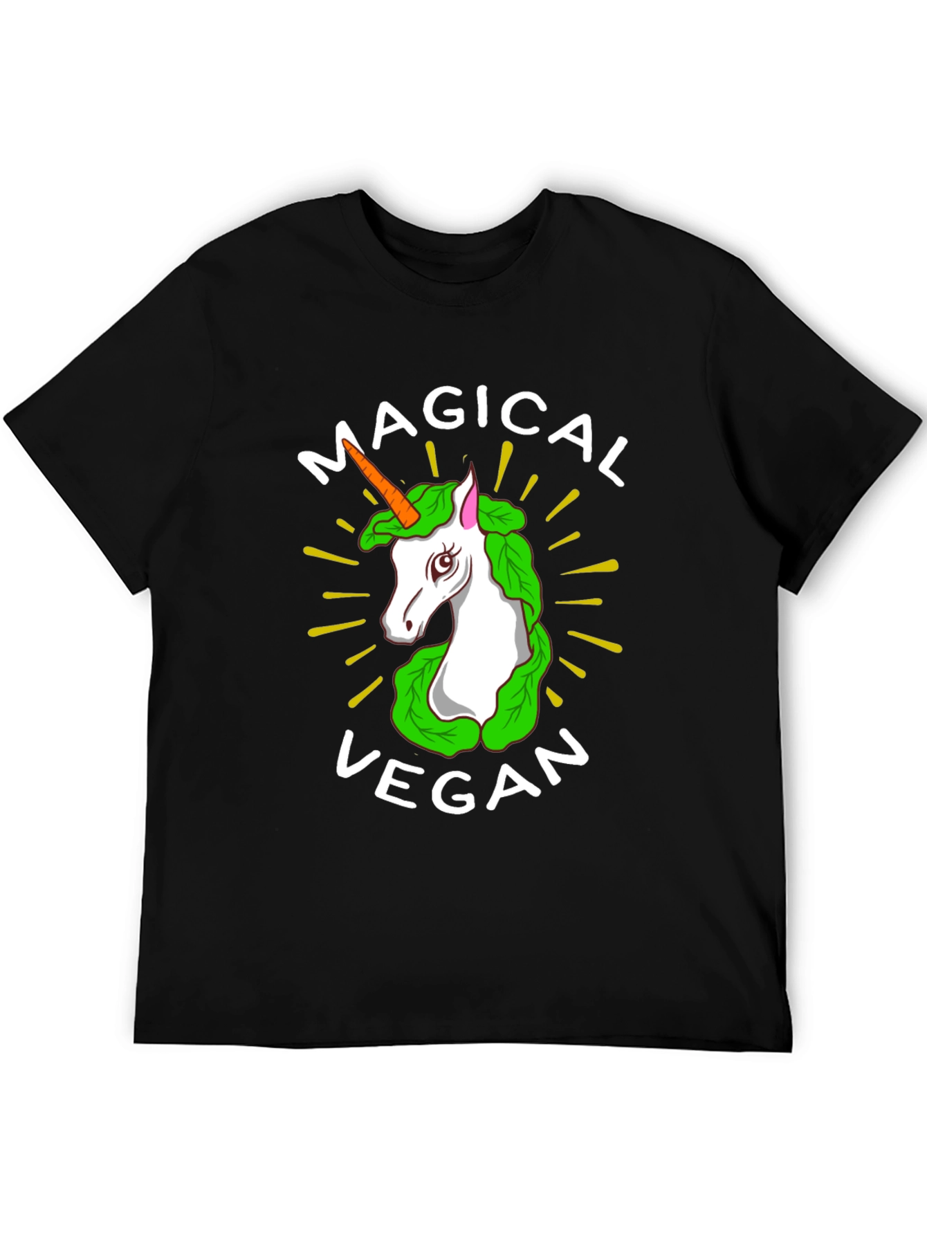 Black Magical Vegan Unicorn T-Shirt view 5
