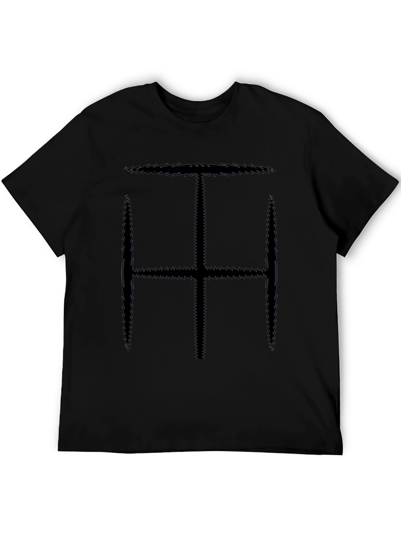 Black Abstract Symbol Tee - Men's Black Graphic T-Shirt view 5